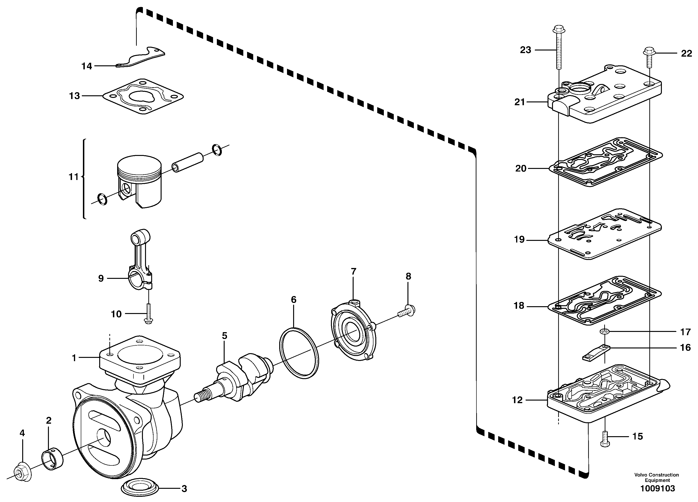 Схема запчастей Volvo A30E - 62185 Air compressor 