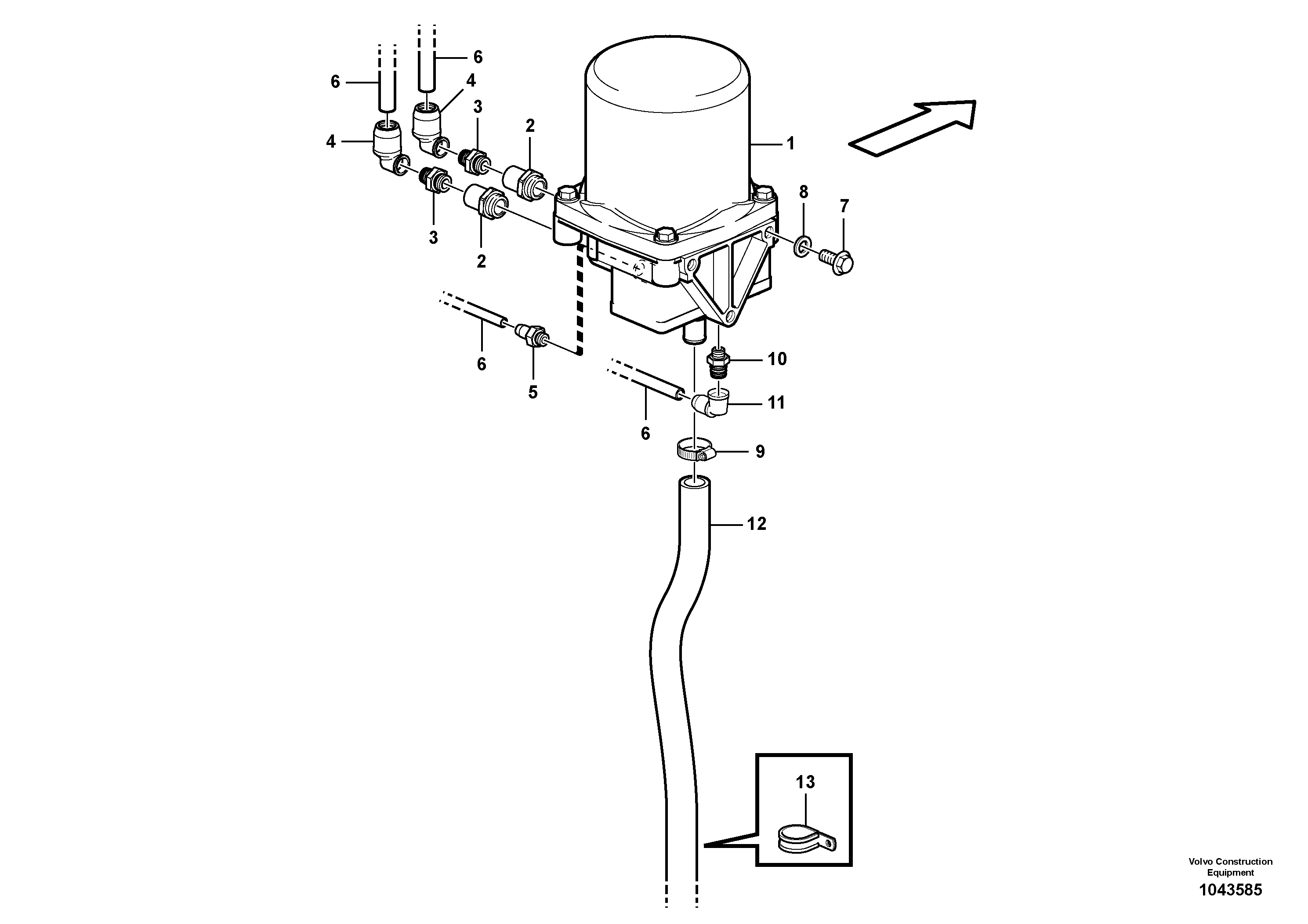 Схема запчастей Volvo A30E - 69551 Receiver drier 