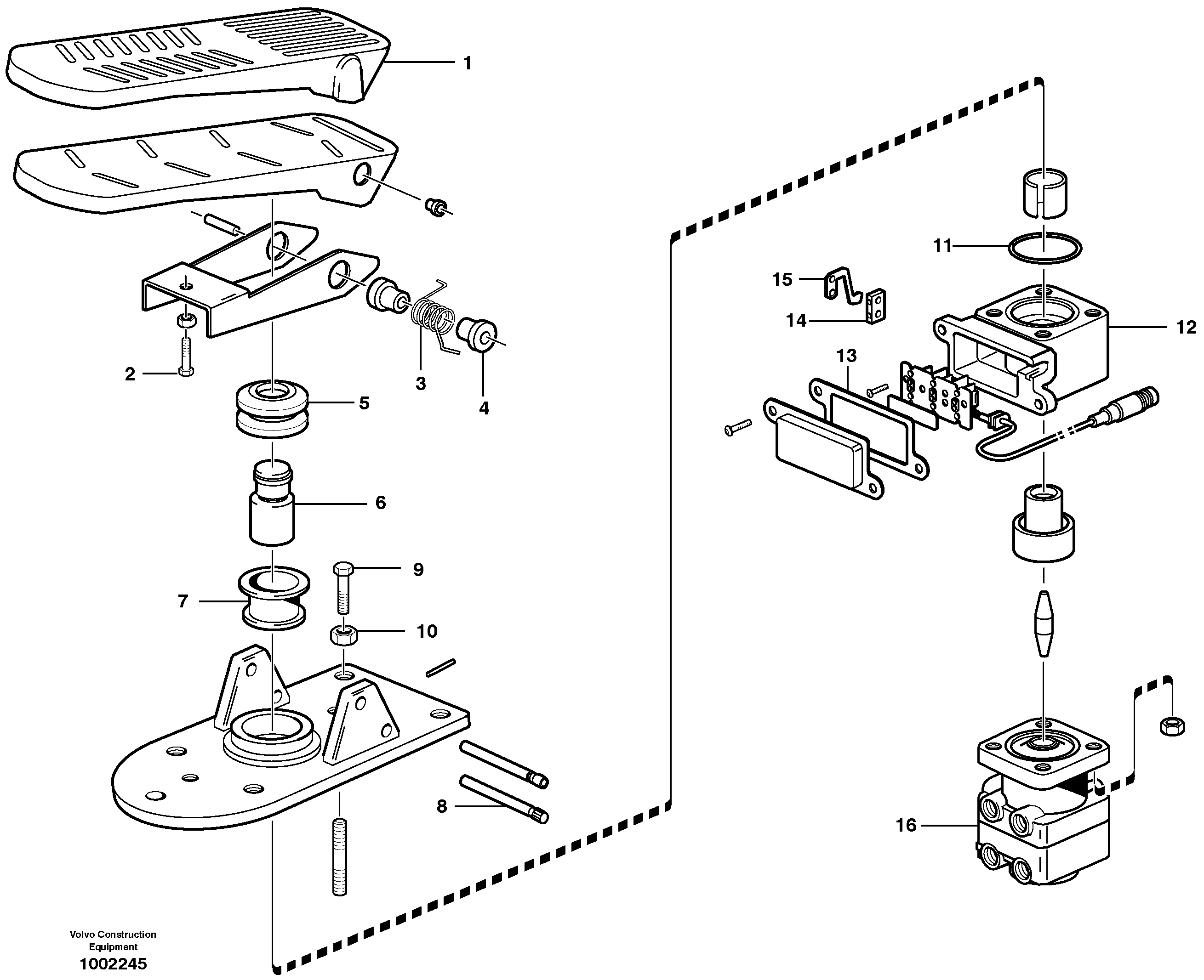 Схема запчастей Volvo A30E - 51409 Footbrake valve 