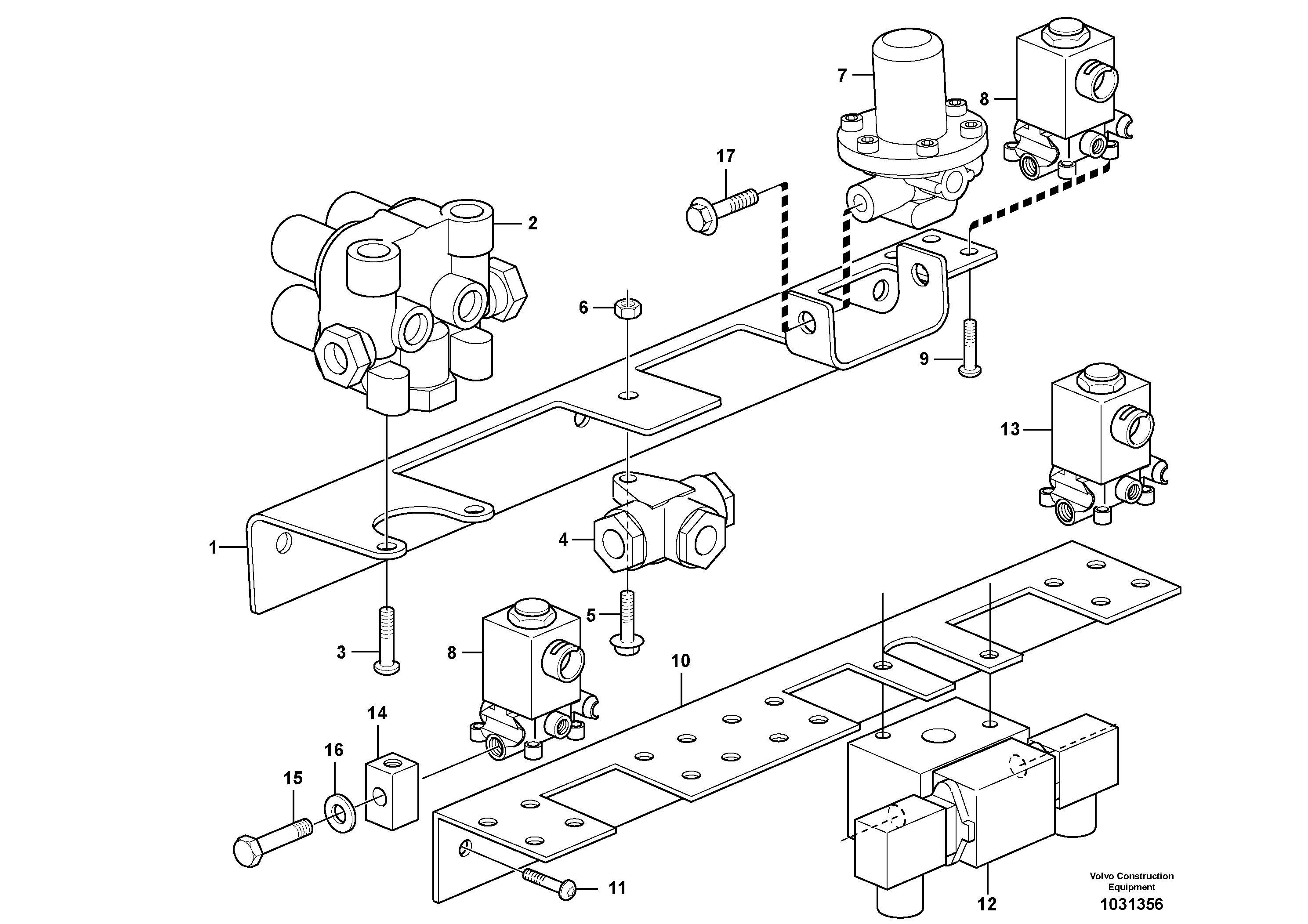 Схема запчастей Volvo A30E - 83447 Brake valves with fitting parts 