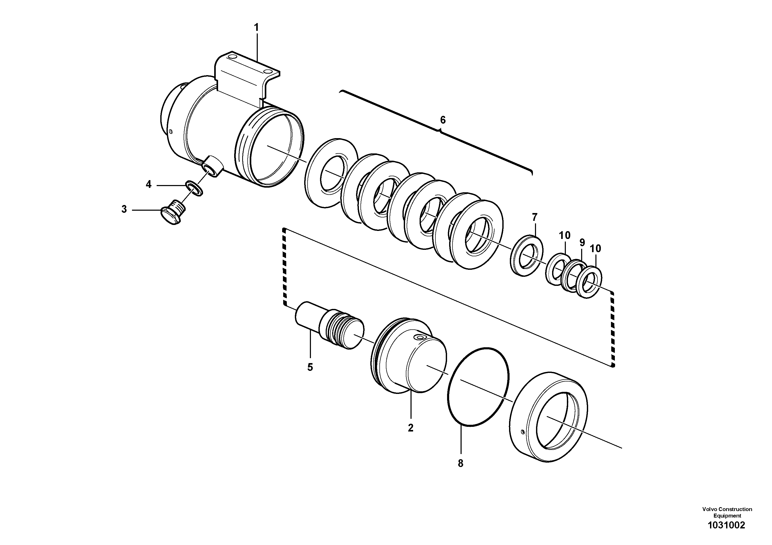 Схема запчастей Volvo A30E - 62191 Damping cylinder 