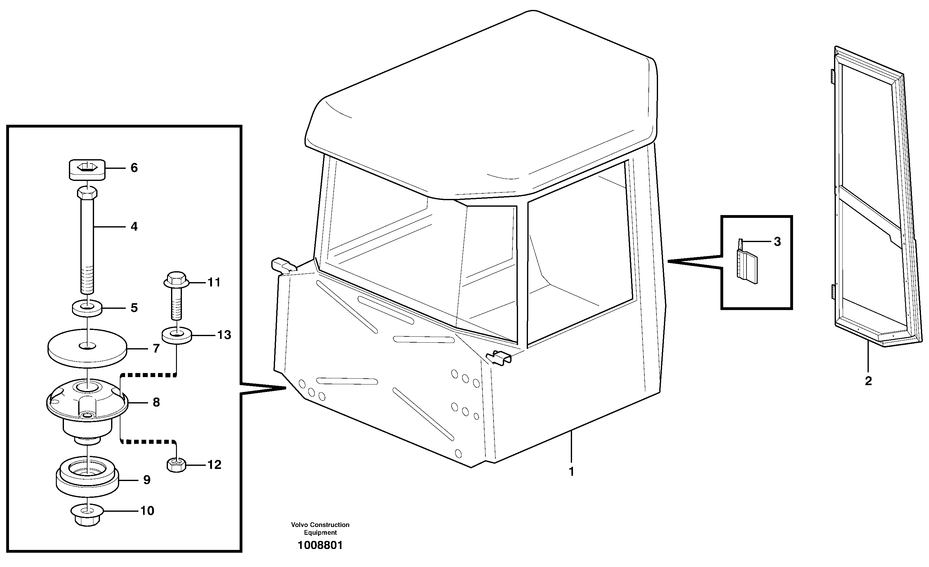 Схема запчастей Volvo A30E - 63873 Drivers cab 