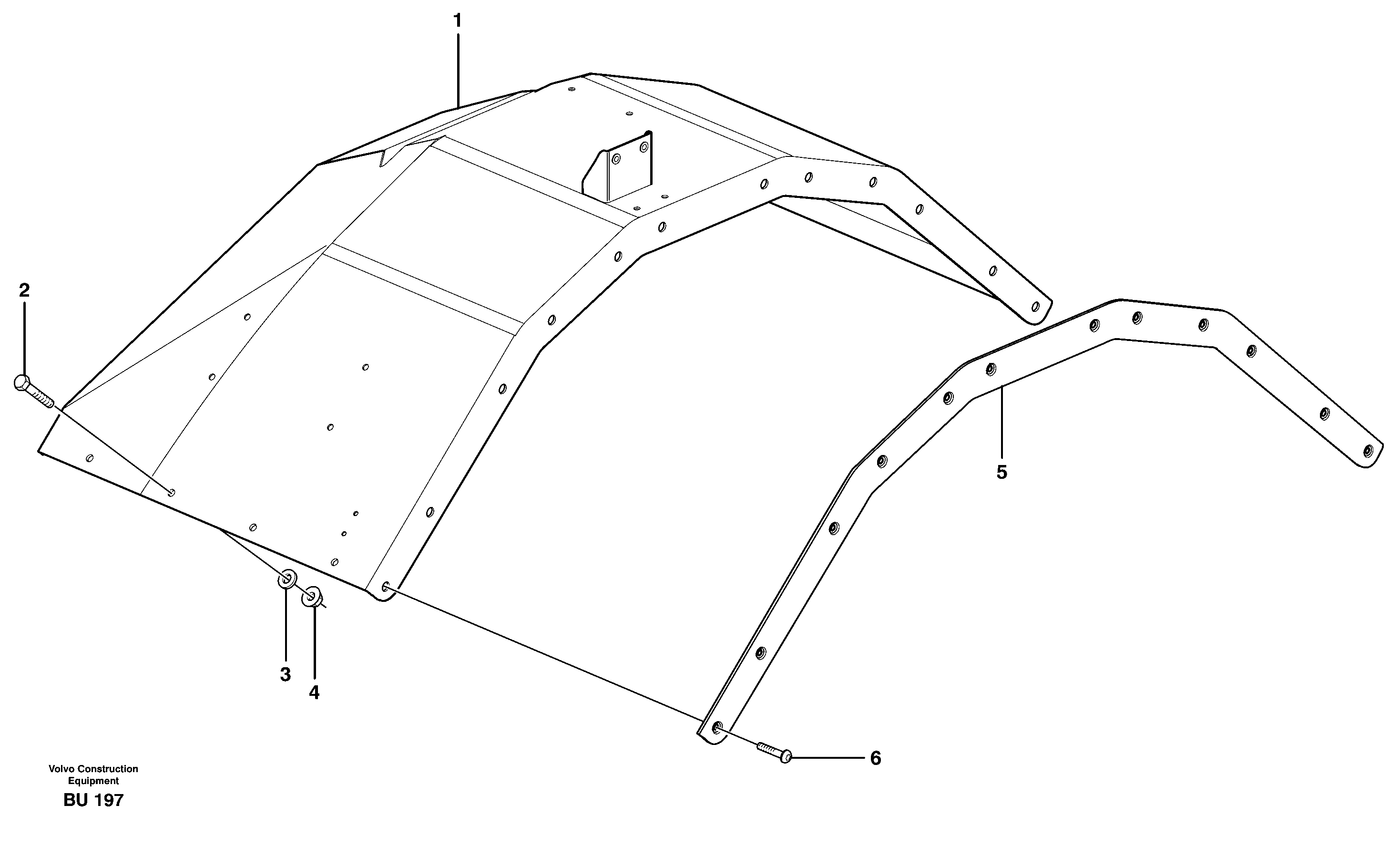 Схема запчастей Volvo A30E - 58707 Front fender 