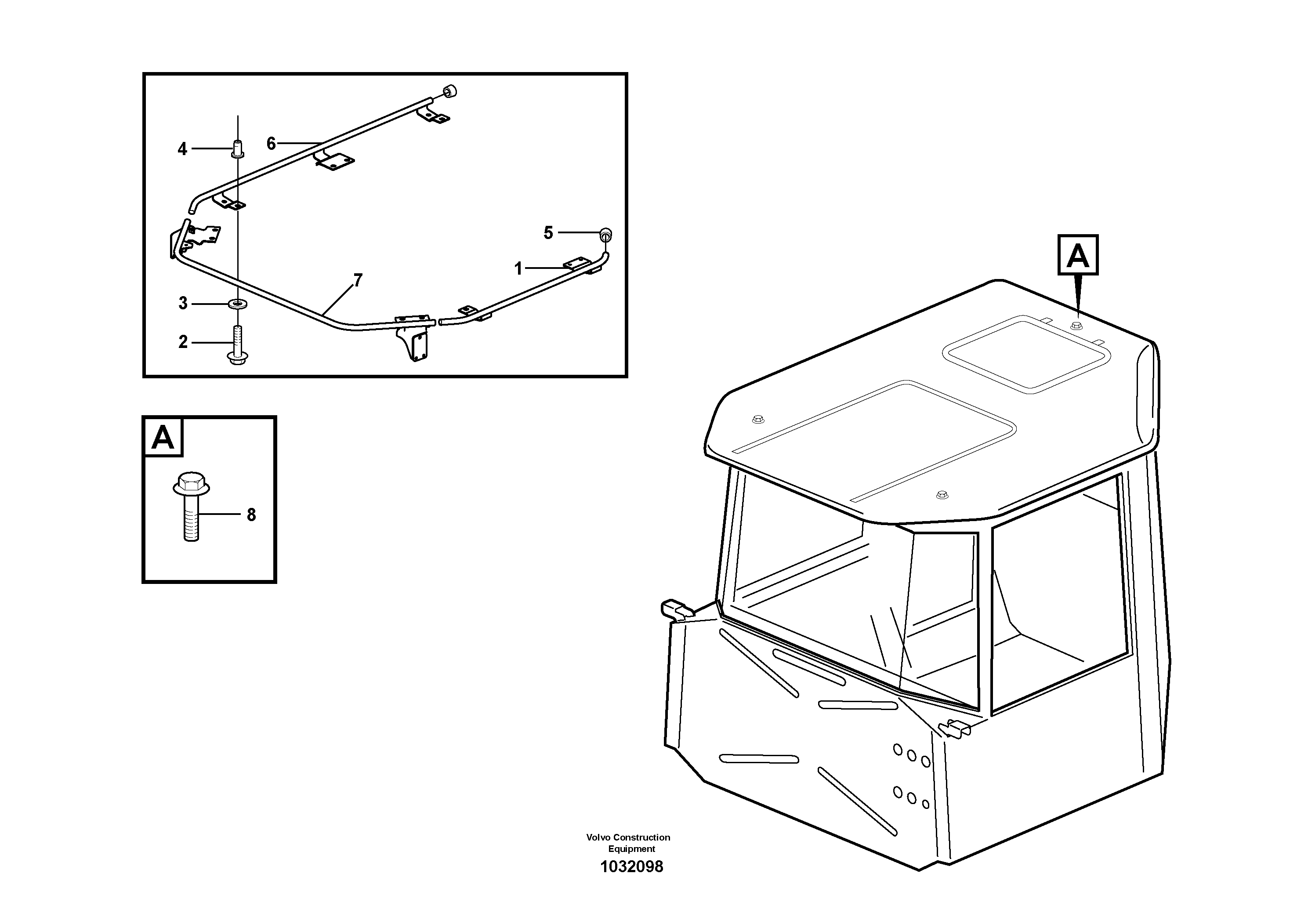 Схема запчастей Volvo A30E - 59743 Roof arch 