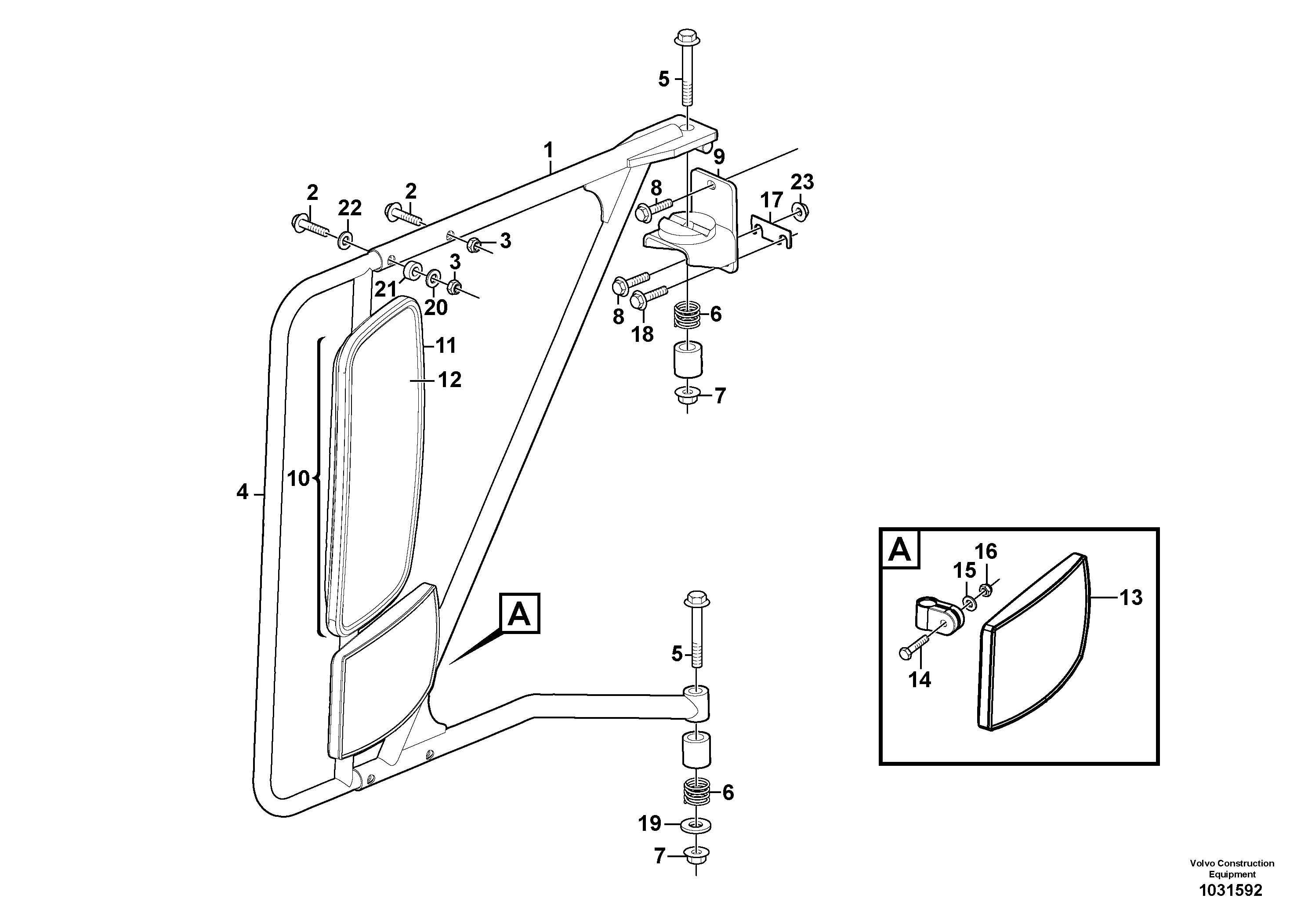 Схема запчастей Volvo A30E - 59747 Rear view mirror 