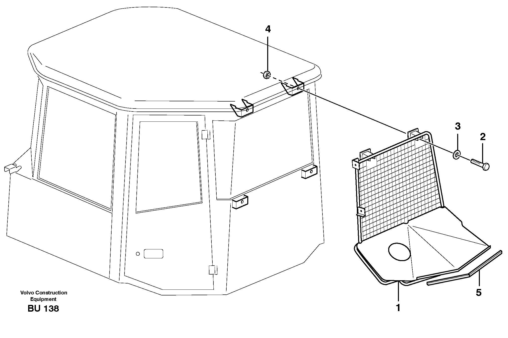 Схема запчастей Volvo A30E - 36649 Protective grid 