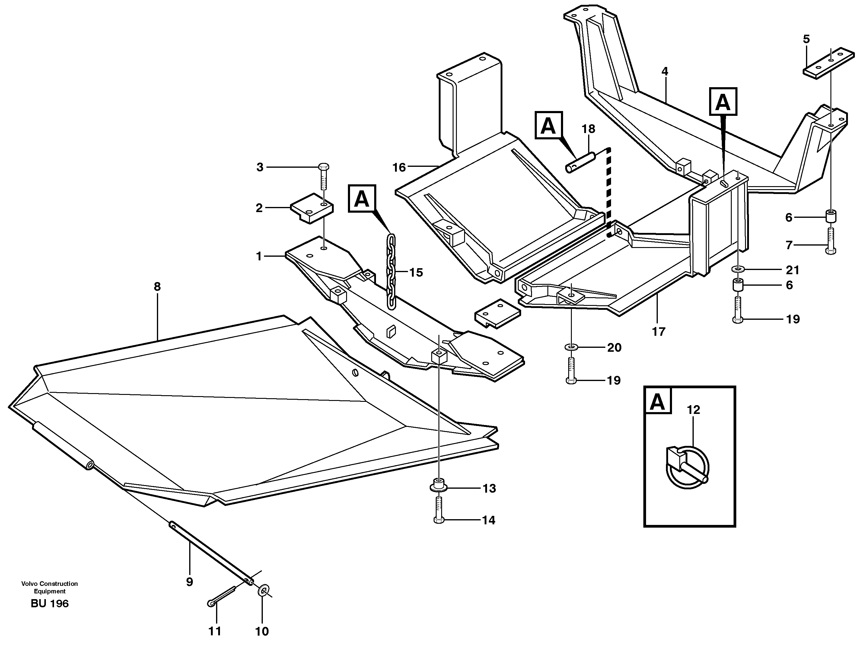 Схема запчастей Volvo A30E - 59750 Protecting plates 