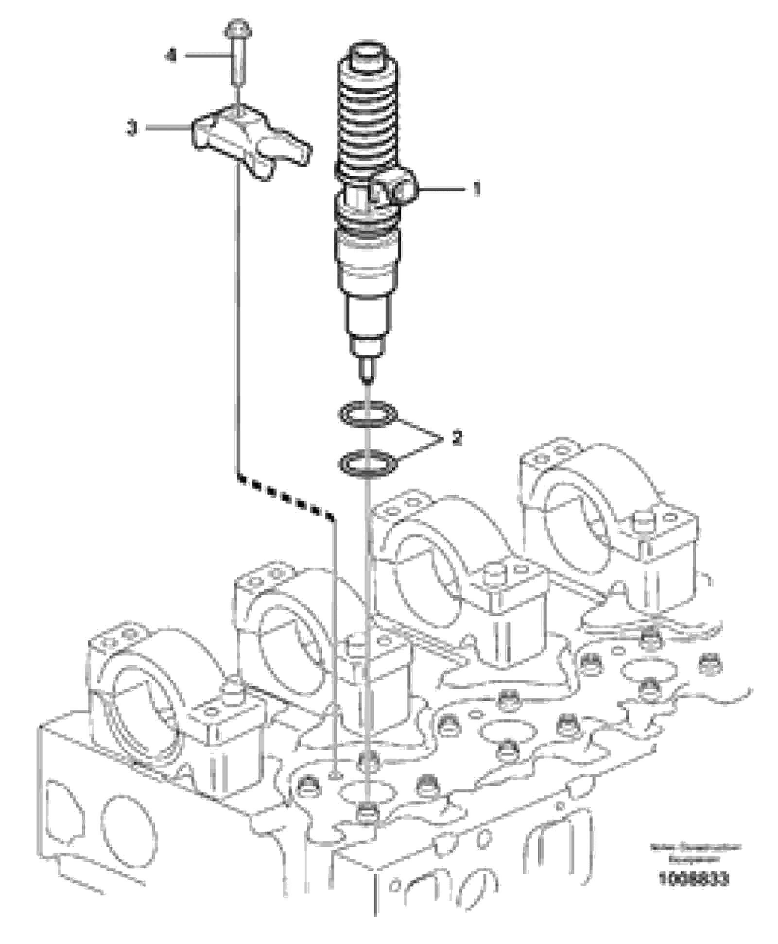 Схема запчастей Volvo A30E - 59291 Форсунка топливная (инжектор) 