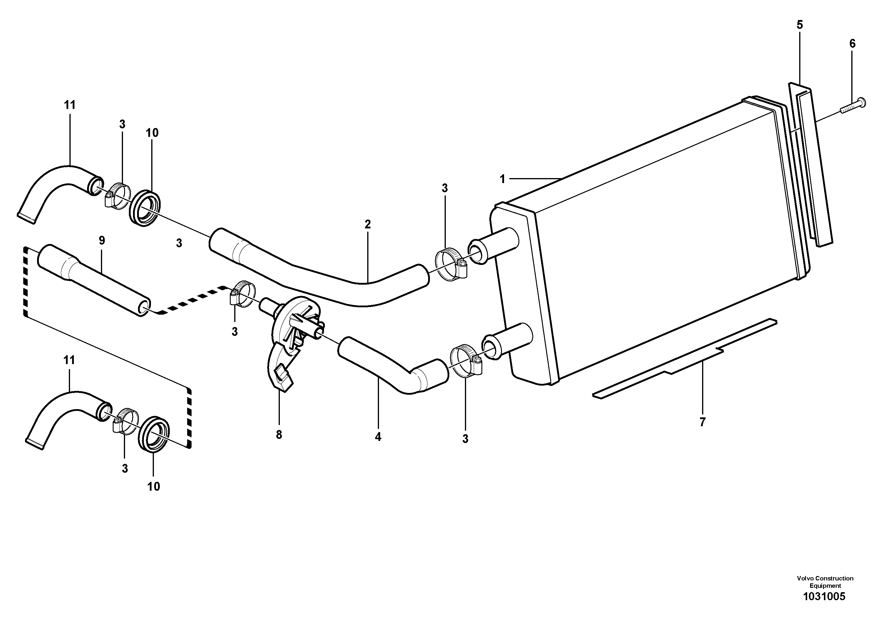 Схема запчастей Volvo A30E - 60637 Heating unit 