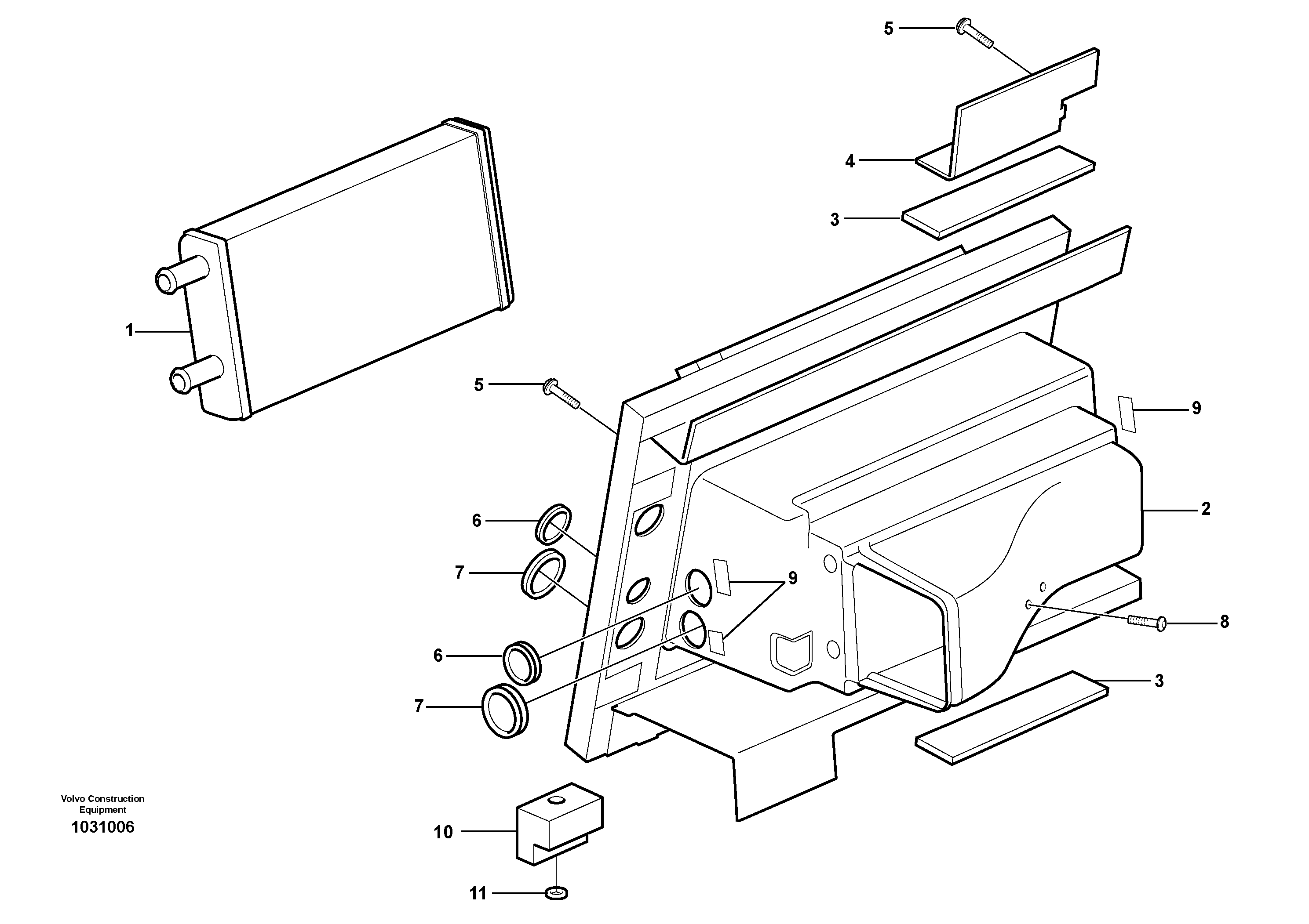 Схема запчастей Volvo A30E - 60638 Heating unit 