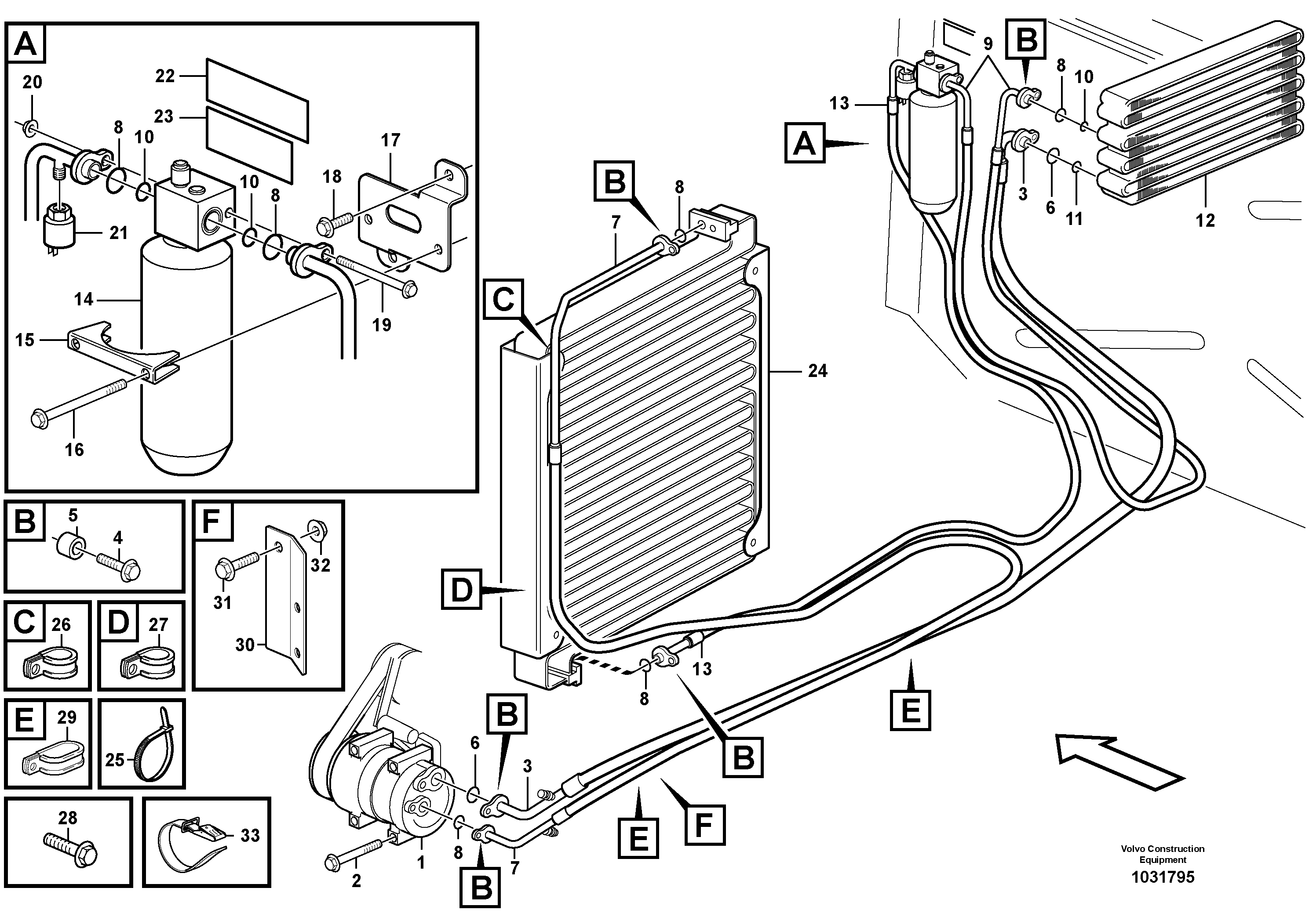 Схема запчастей Volvo A30E - 94964 Air conditioning 