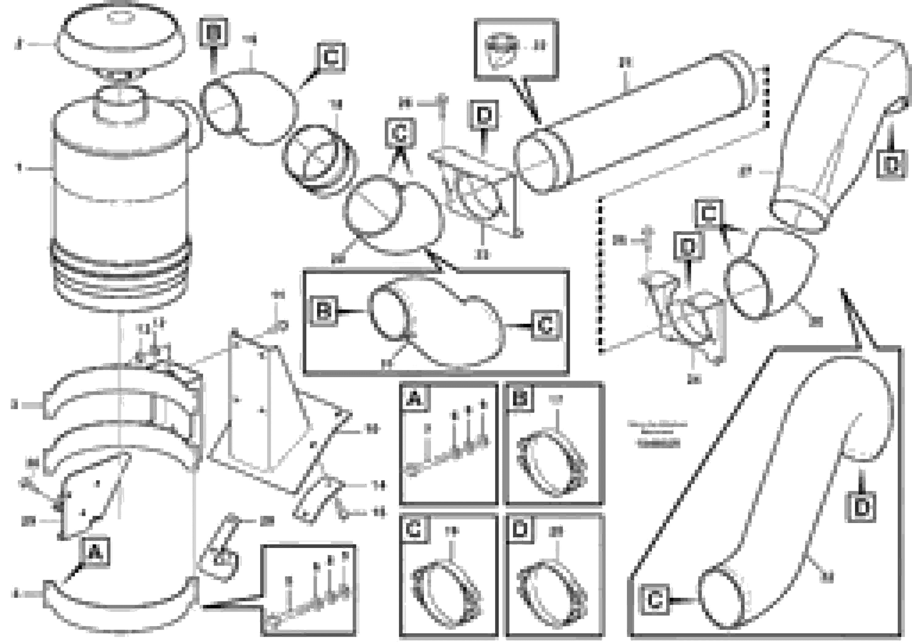 Схема запчастей Volvo A30E - 23384 Oil bath air filter with fitting parts 