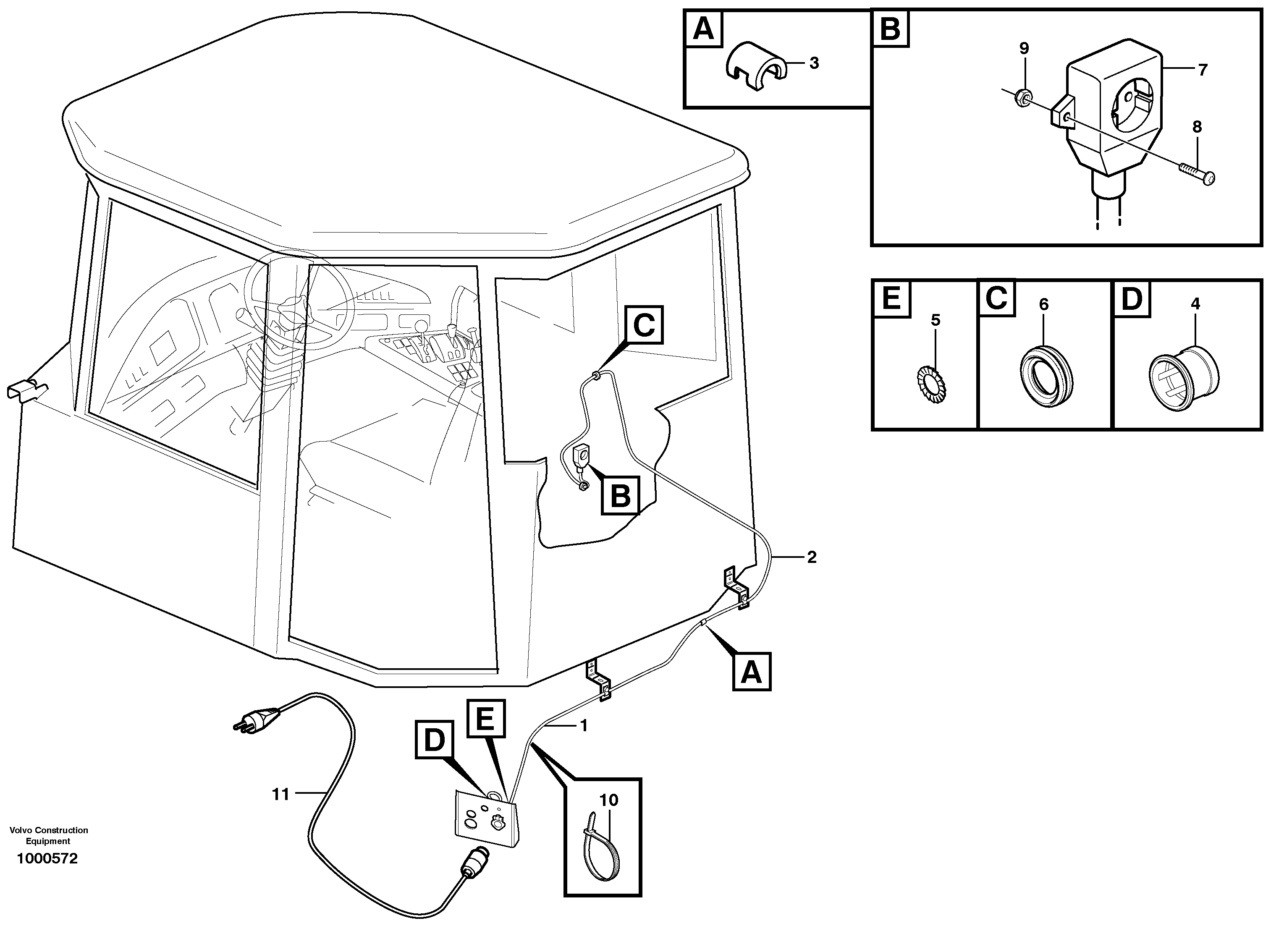 Схема запчастей Volvo A30E - 60642 Heater outlet 