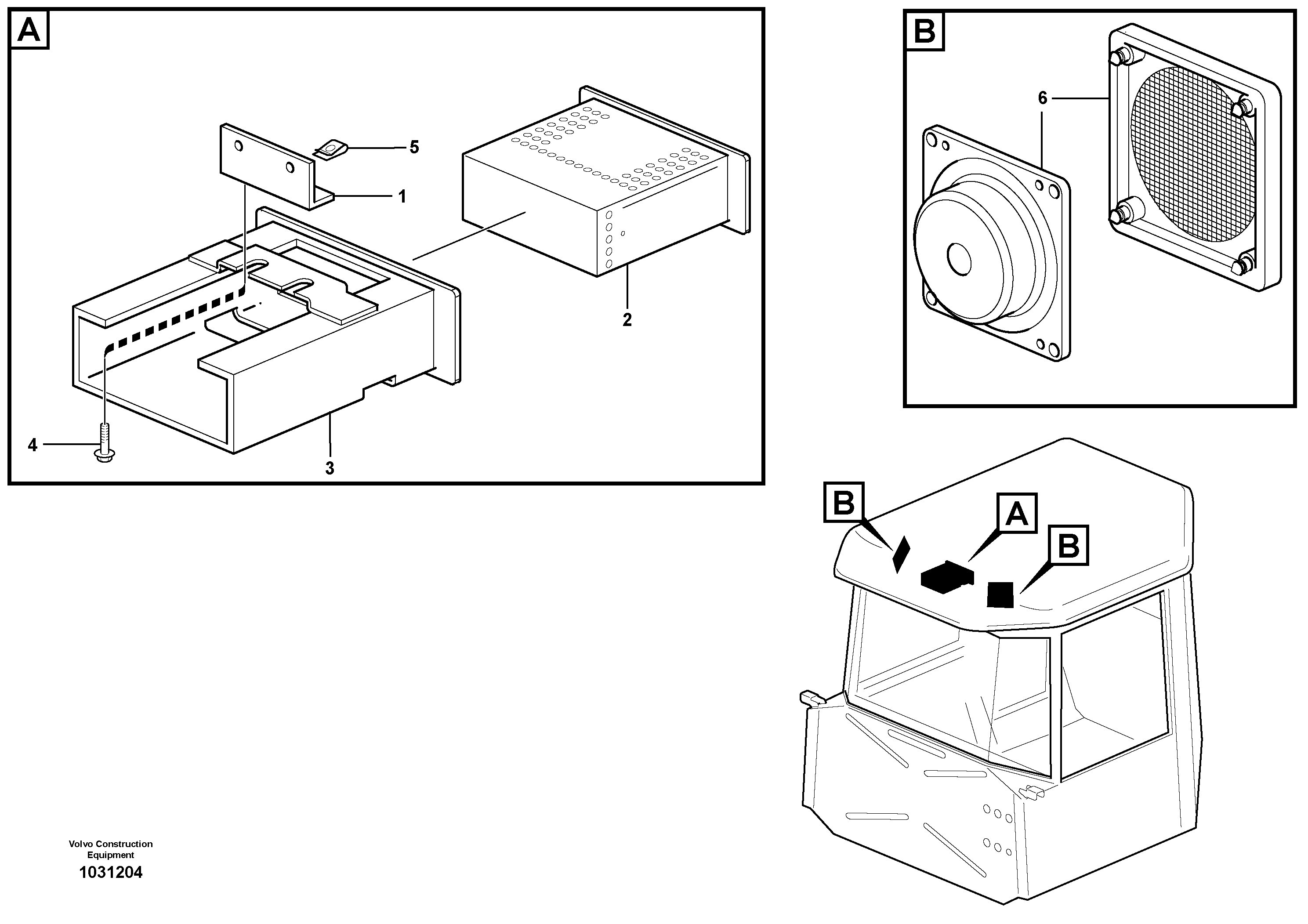 Схема запчастей Volvo A30E - 46527 Radio bracket 