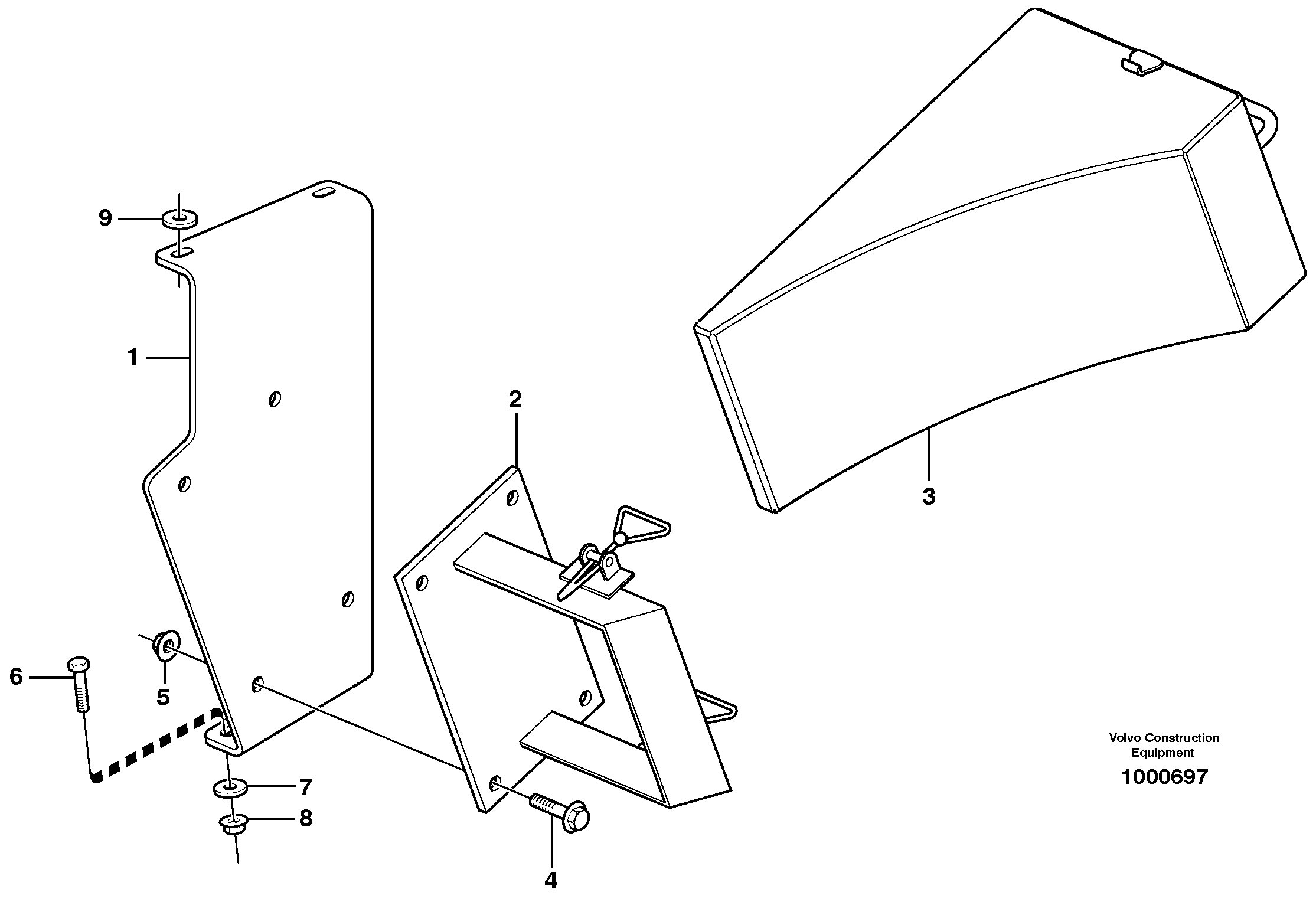 Схема запчастей Volvo A30E - 60647 Stop block for wheel 