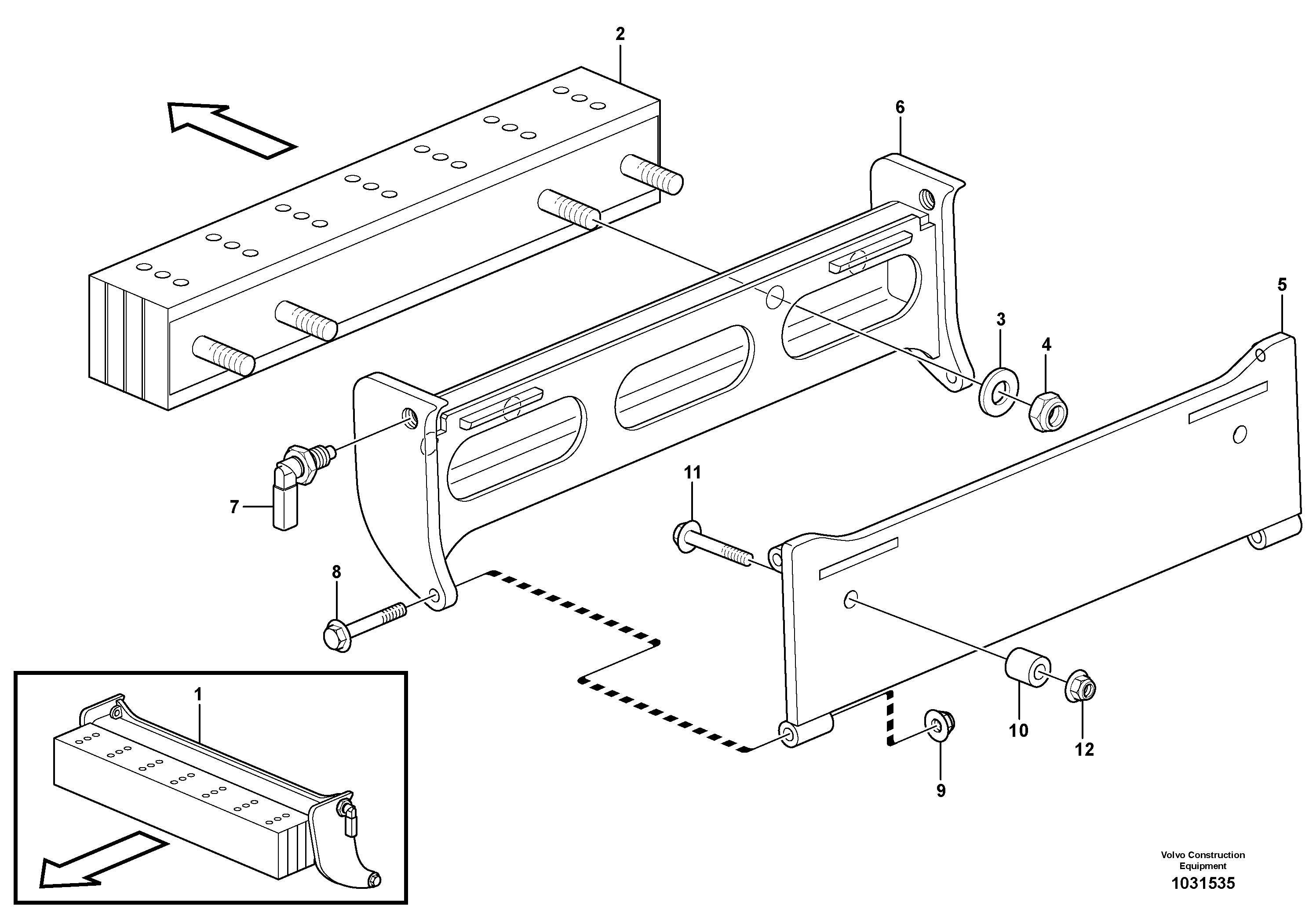 Схема запчастей Volvo A30E - 60648 Front protection 