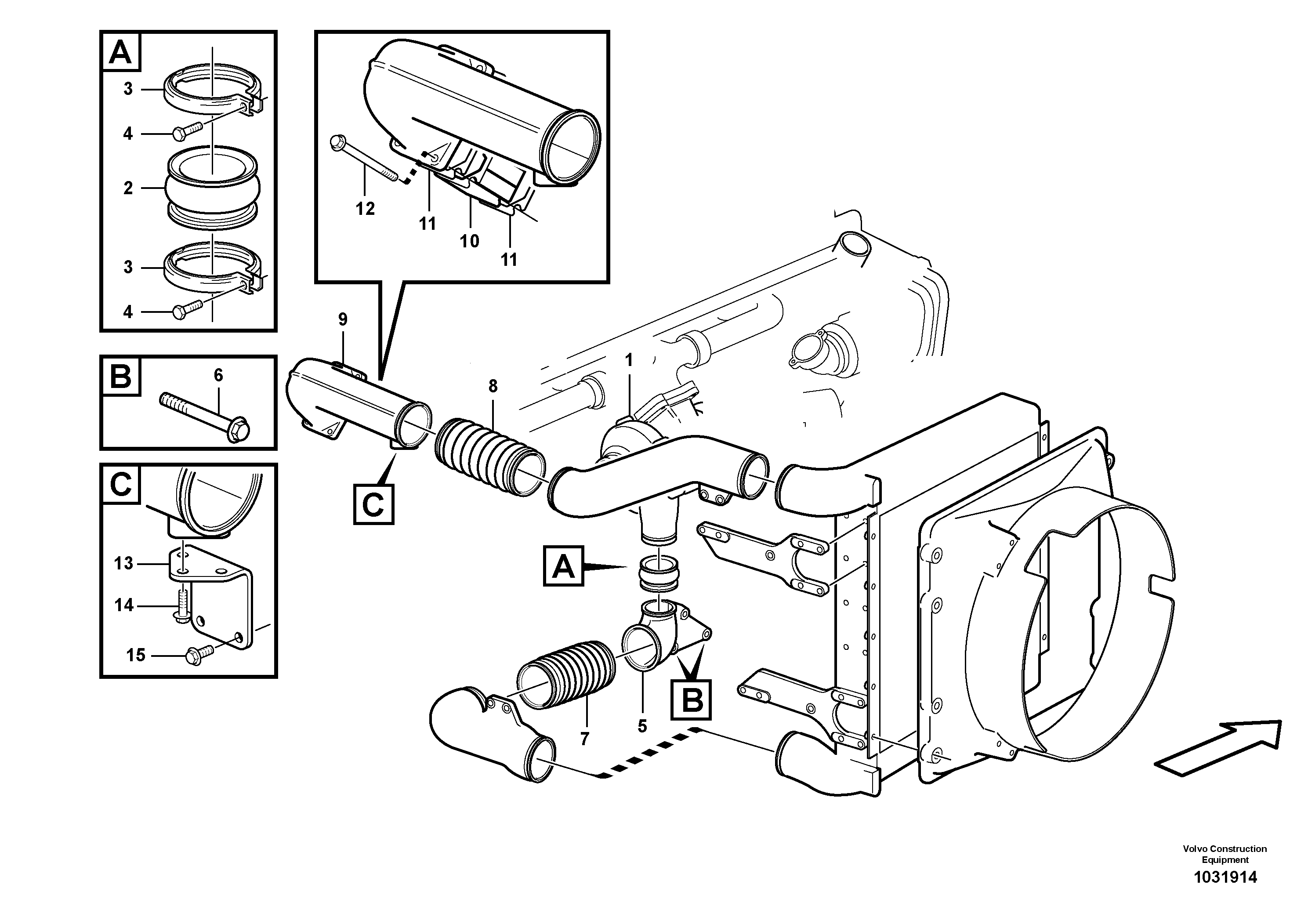 Схема запчастей Volvo A30E - 59297 Intercooler 