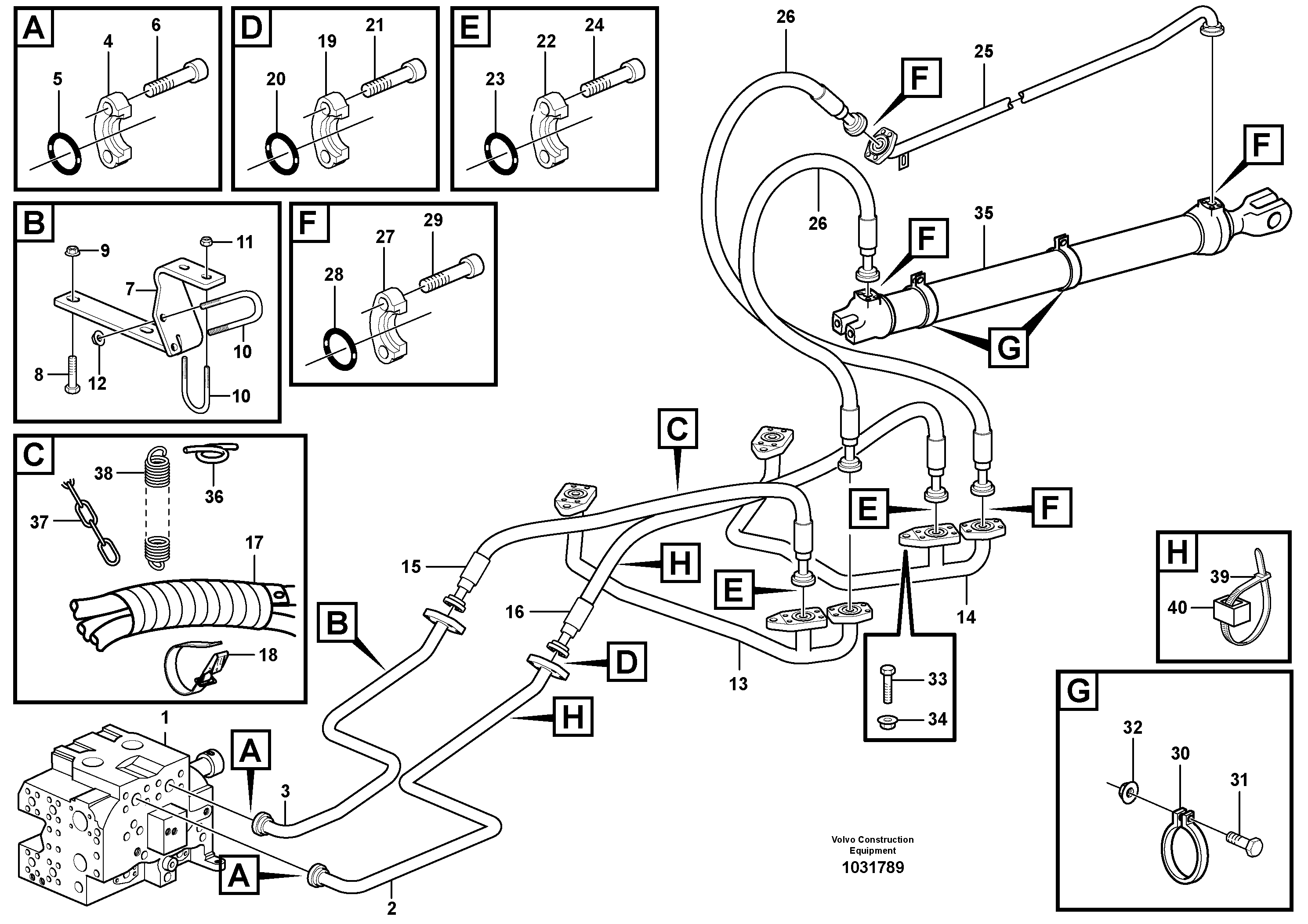 Схема запчастей Volvo A30E - 28079 Tipping system, load unit 