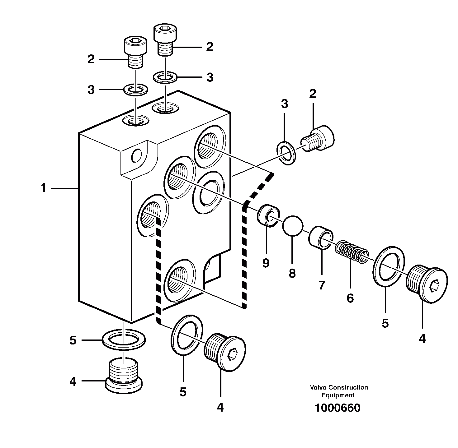 Схема запчастей Volvo A30E - 60658 Valve, circuit body and return valve 