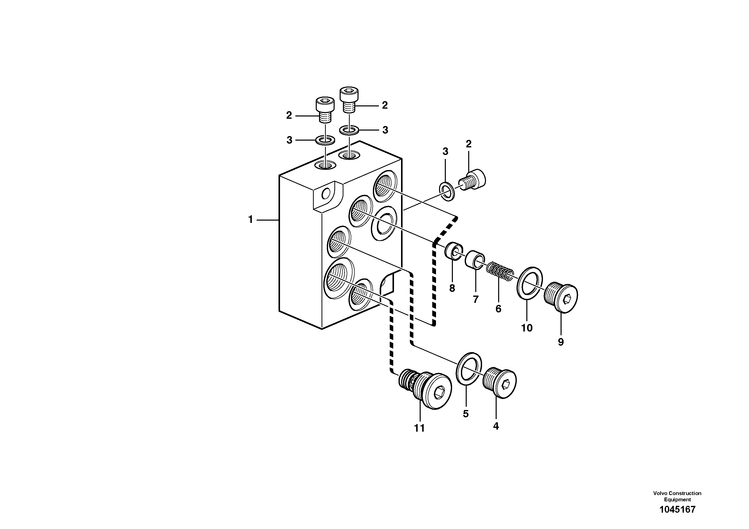 Схема запчастей Volvo A30E - 60957 Valve, circuit body and return valve 