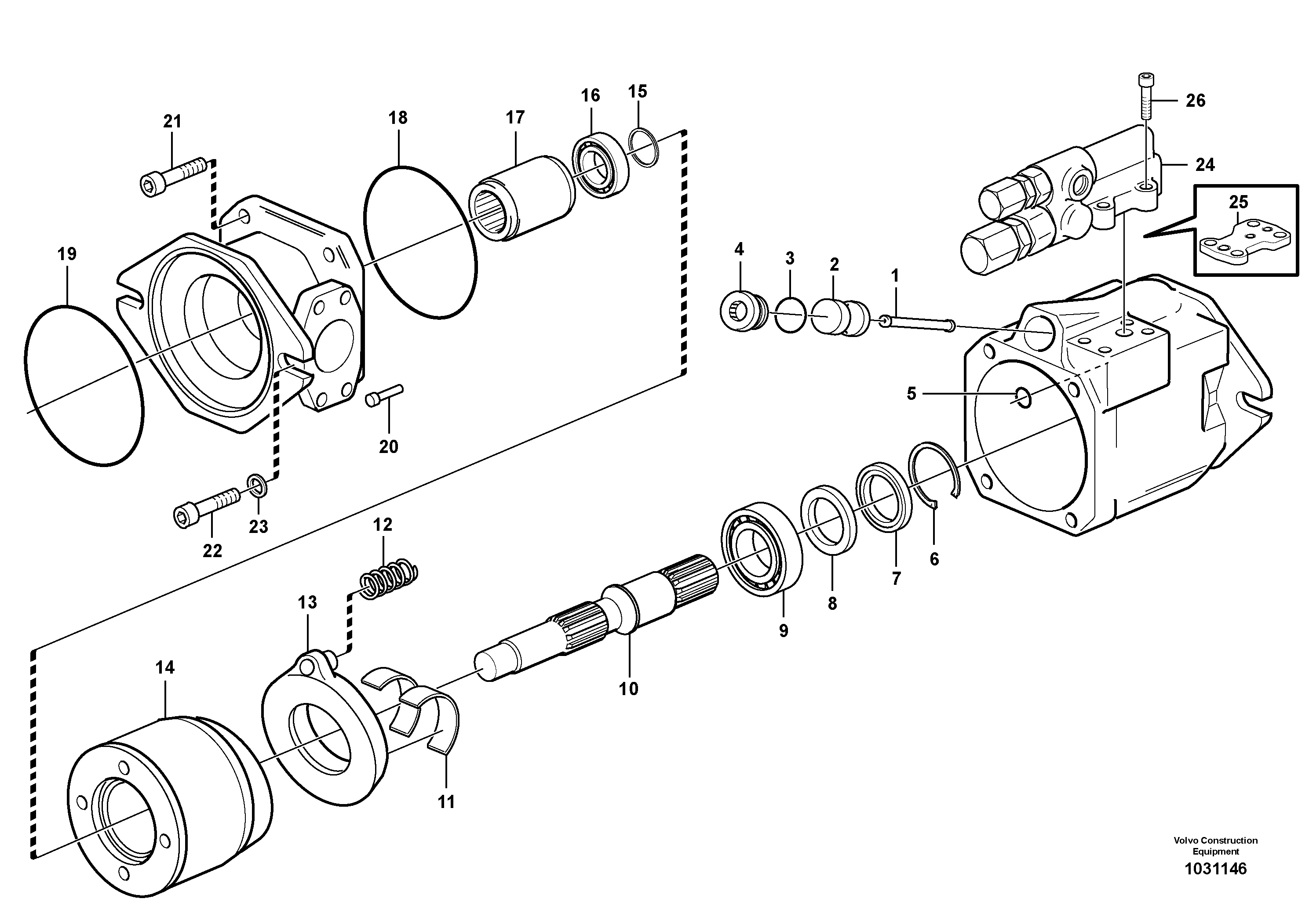 Схема запчастей Volvo A30E - 84527 Гидронасос (основной насос) 