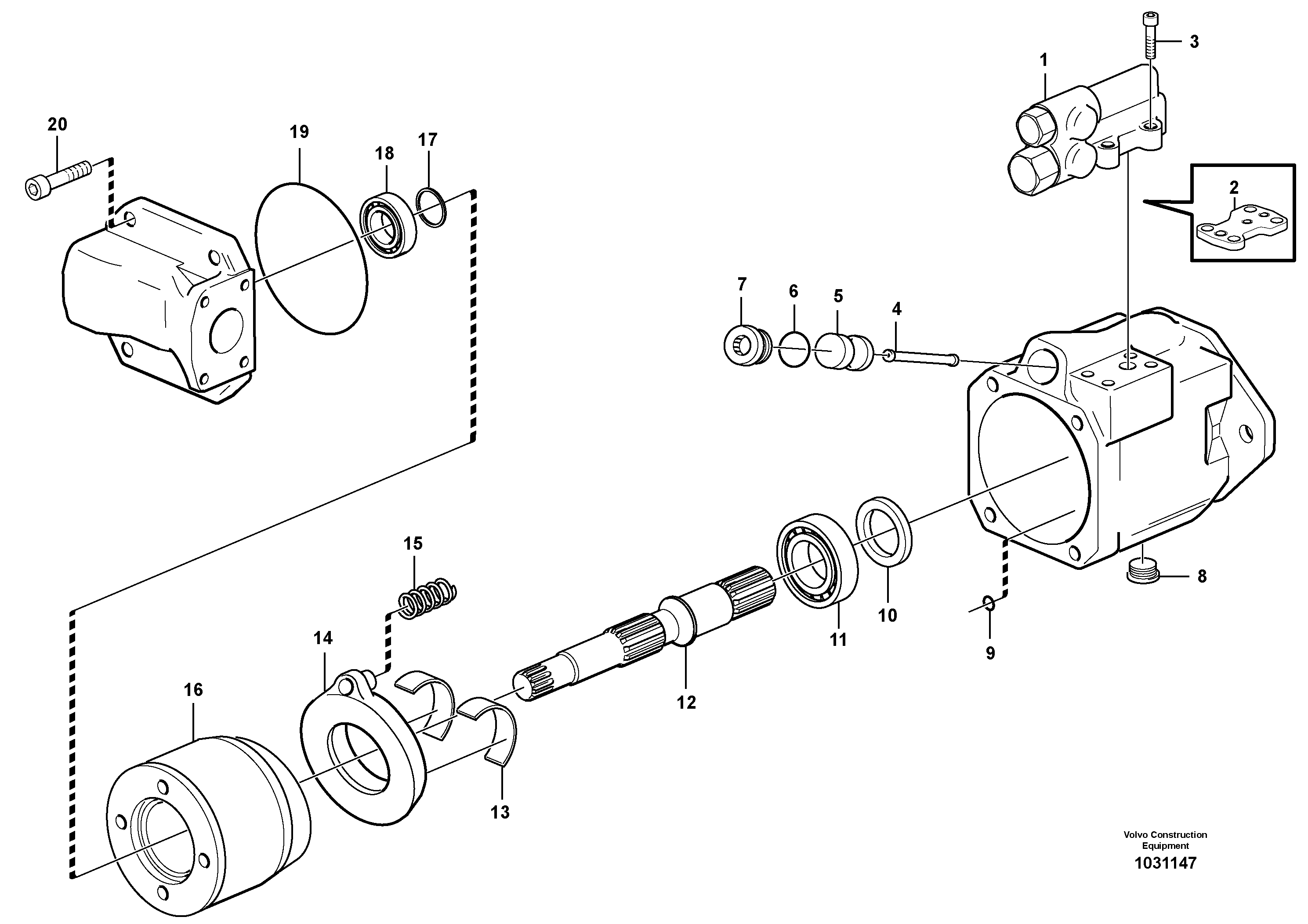 Схема запчастей Volvo A30E - 86216 Гидронасос (основной насос) 