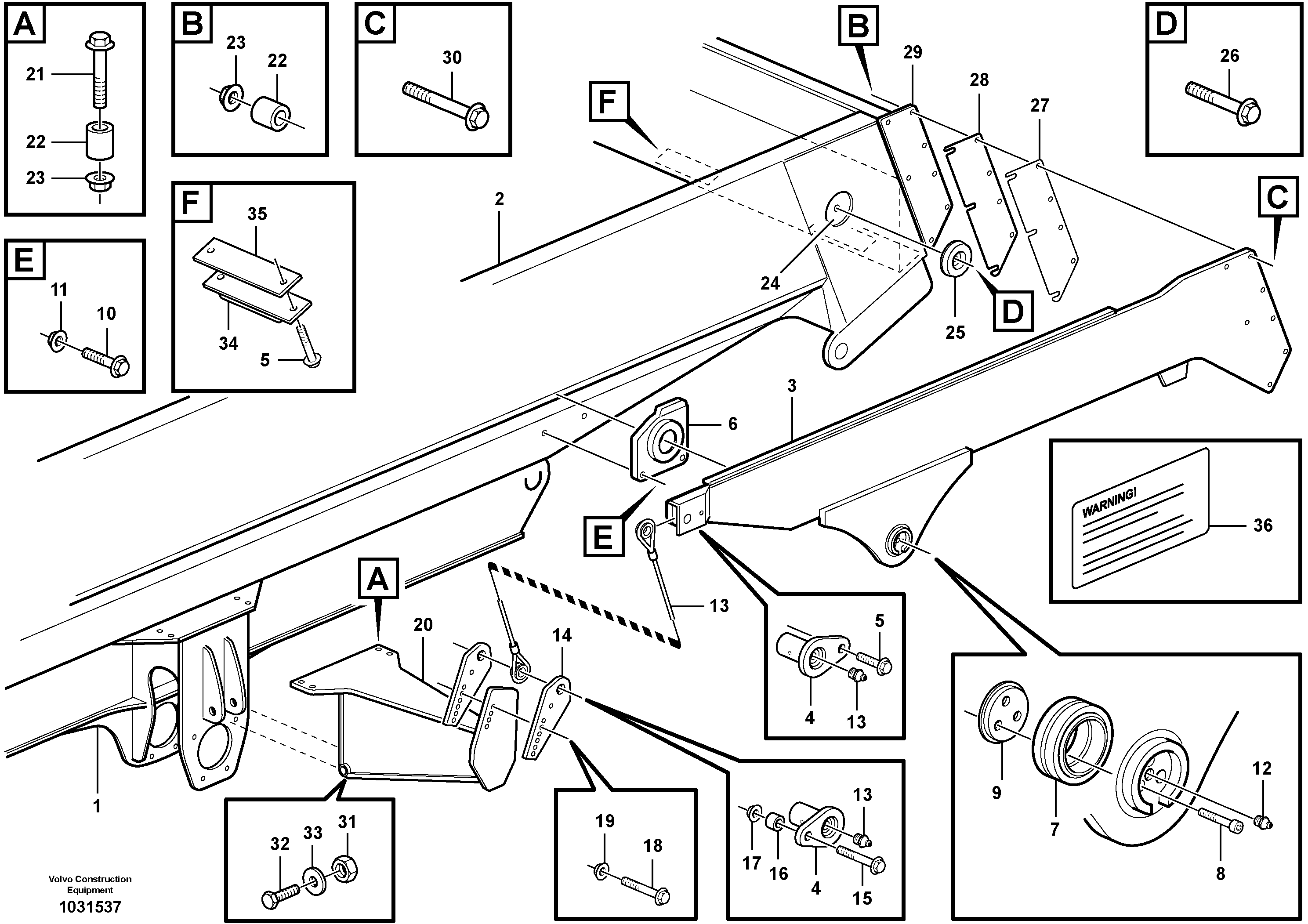 Схема запчастей Volvo A30E - 39920 Overhung tailgate 