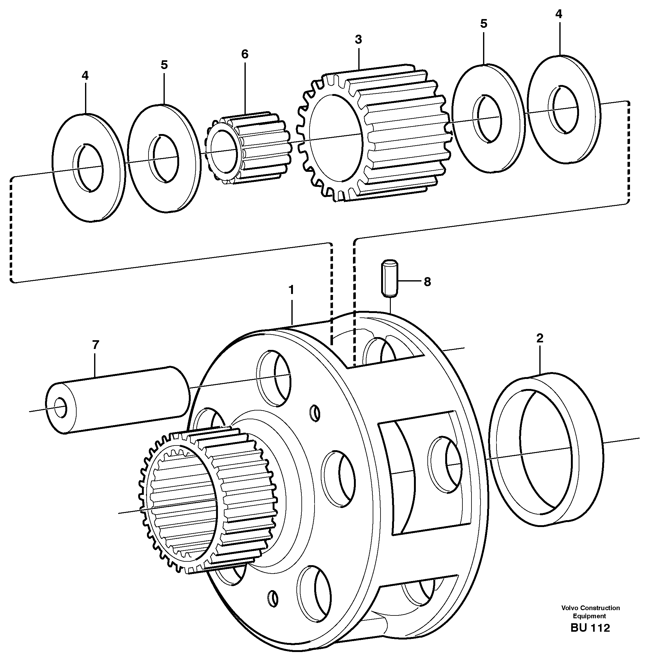 Схема запчастей Volvo A30E - 61505 Planet kit, stage 4 