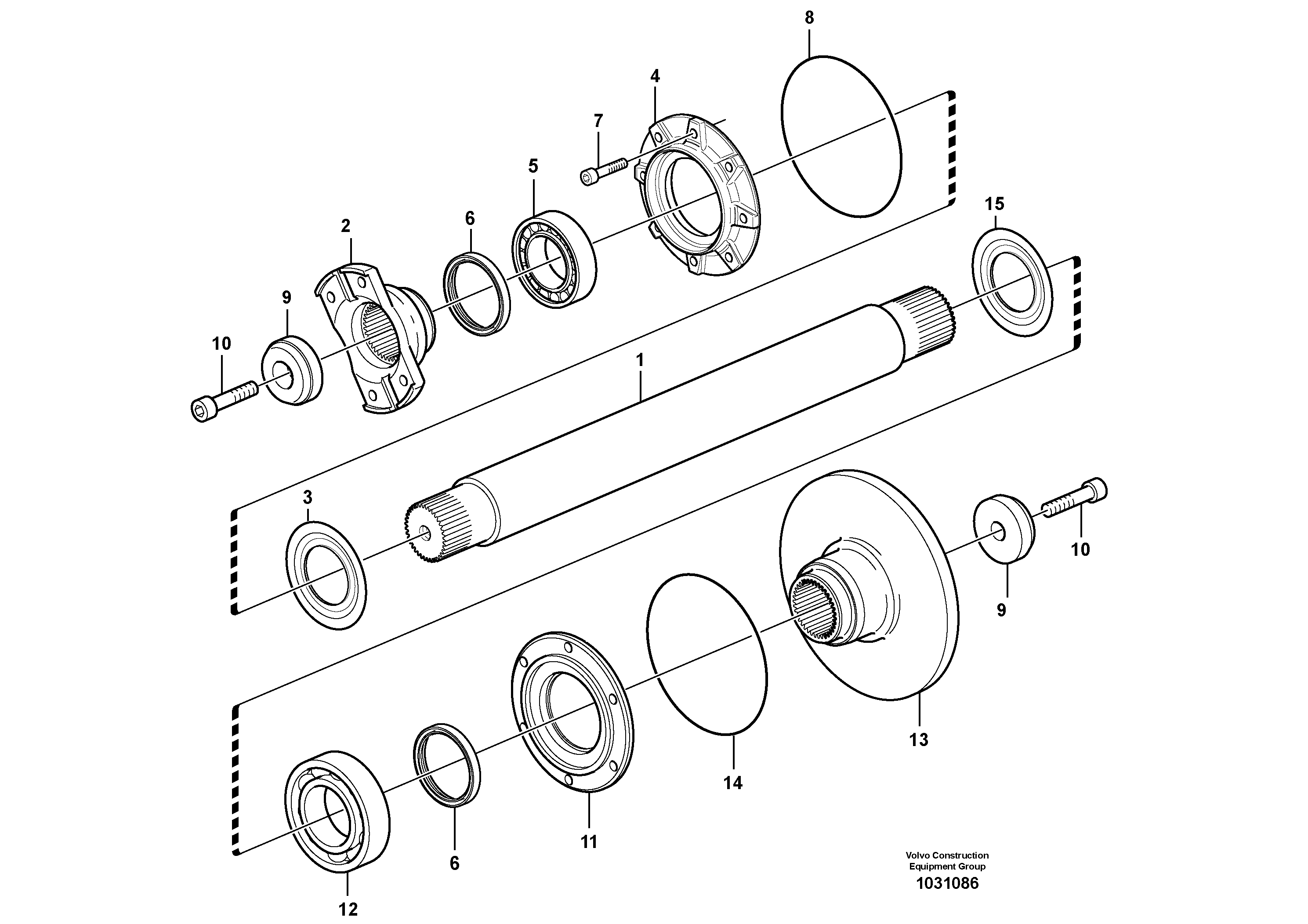 Схема запчастей Volvo A30E - 17274 Intermediate shaft 