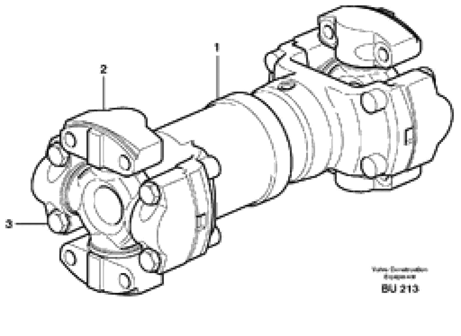 Схема запчастей Volvo A30E - 61894 Вал карданный 