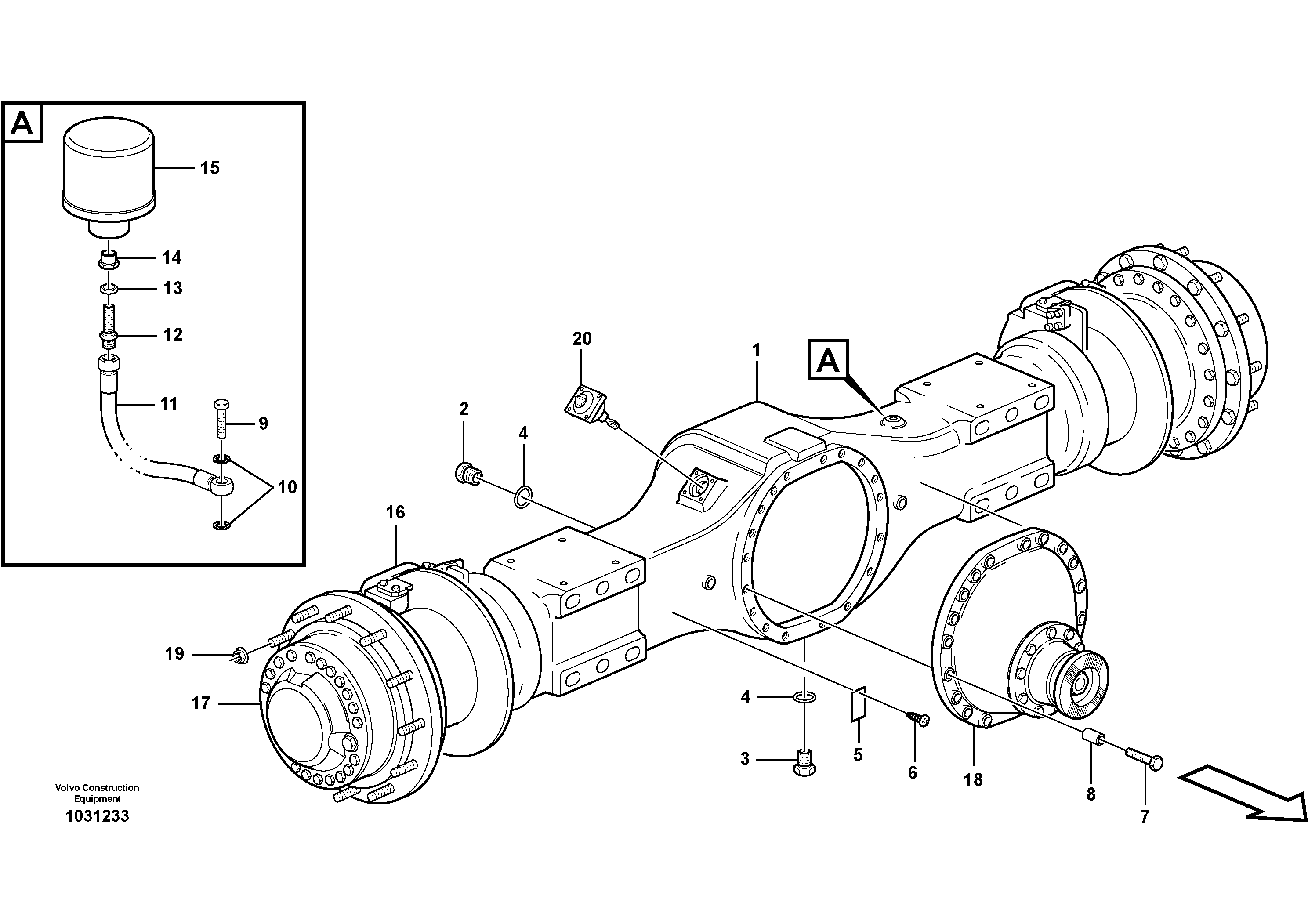 Схема запчастей Volvo A30E - 61901 Planetary axle 2, load unit 