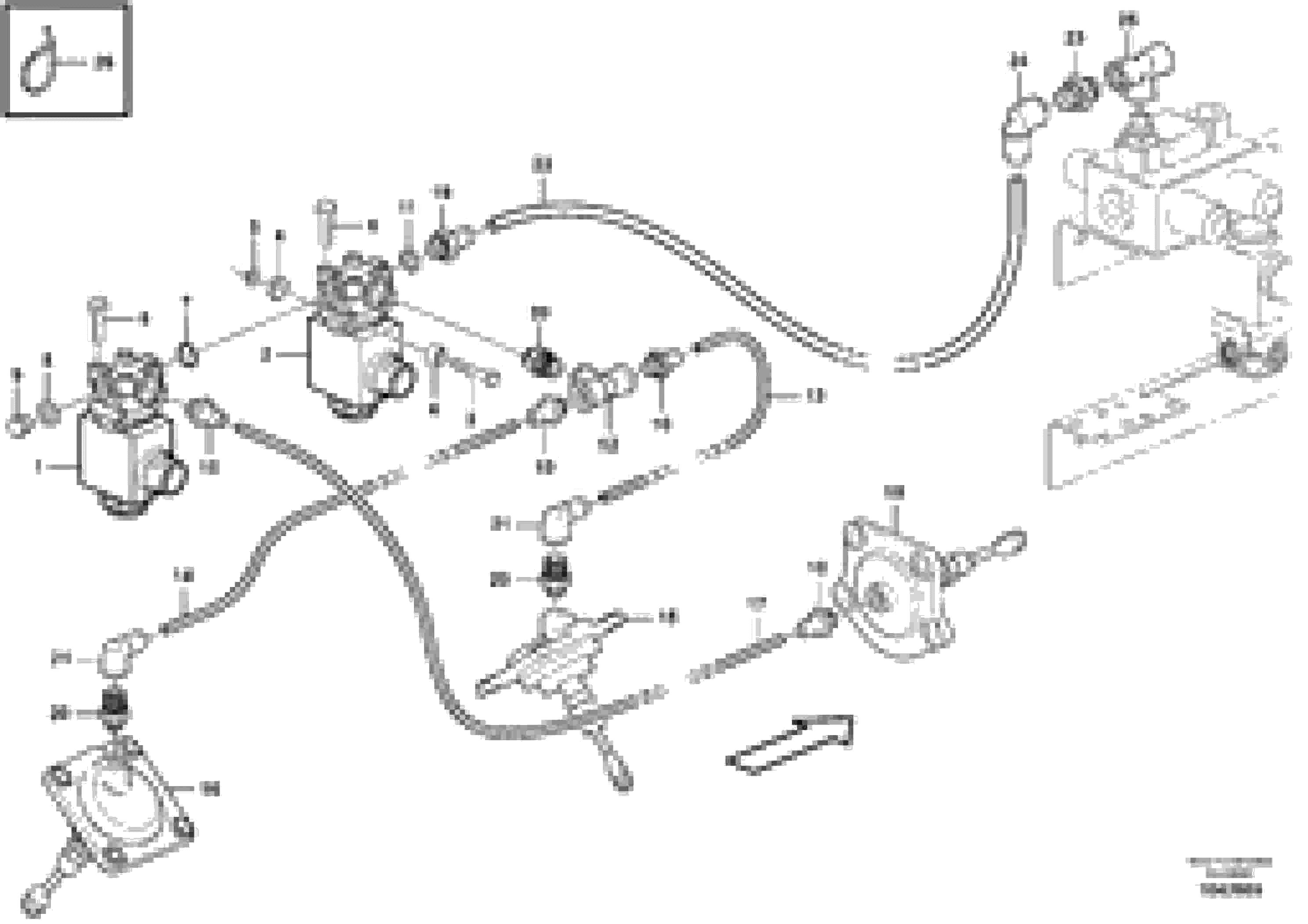 Схема запчастей Volvo A30E - 32853 Pneumatic system, 6x6 and diff lock, load unit 