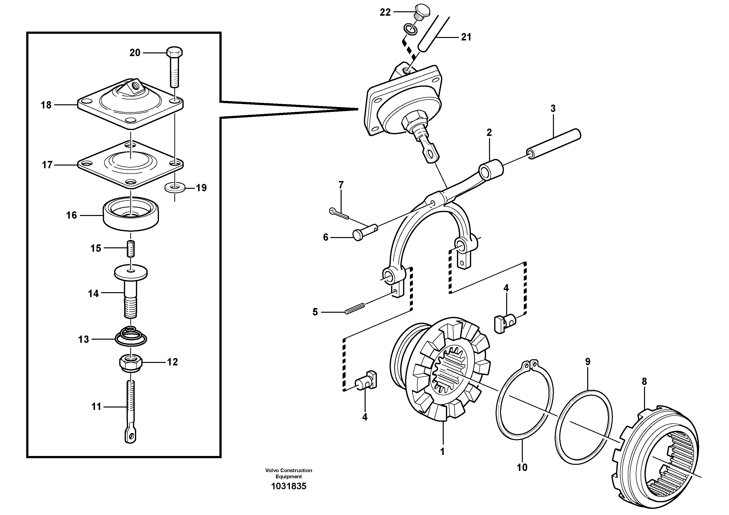 Схема запчастей Volvo A30E - 61902 Differential lock 