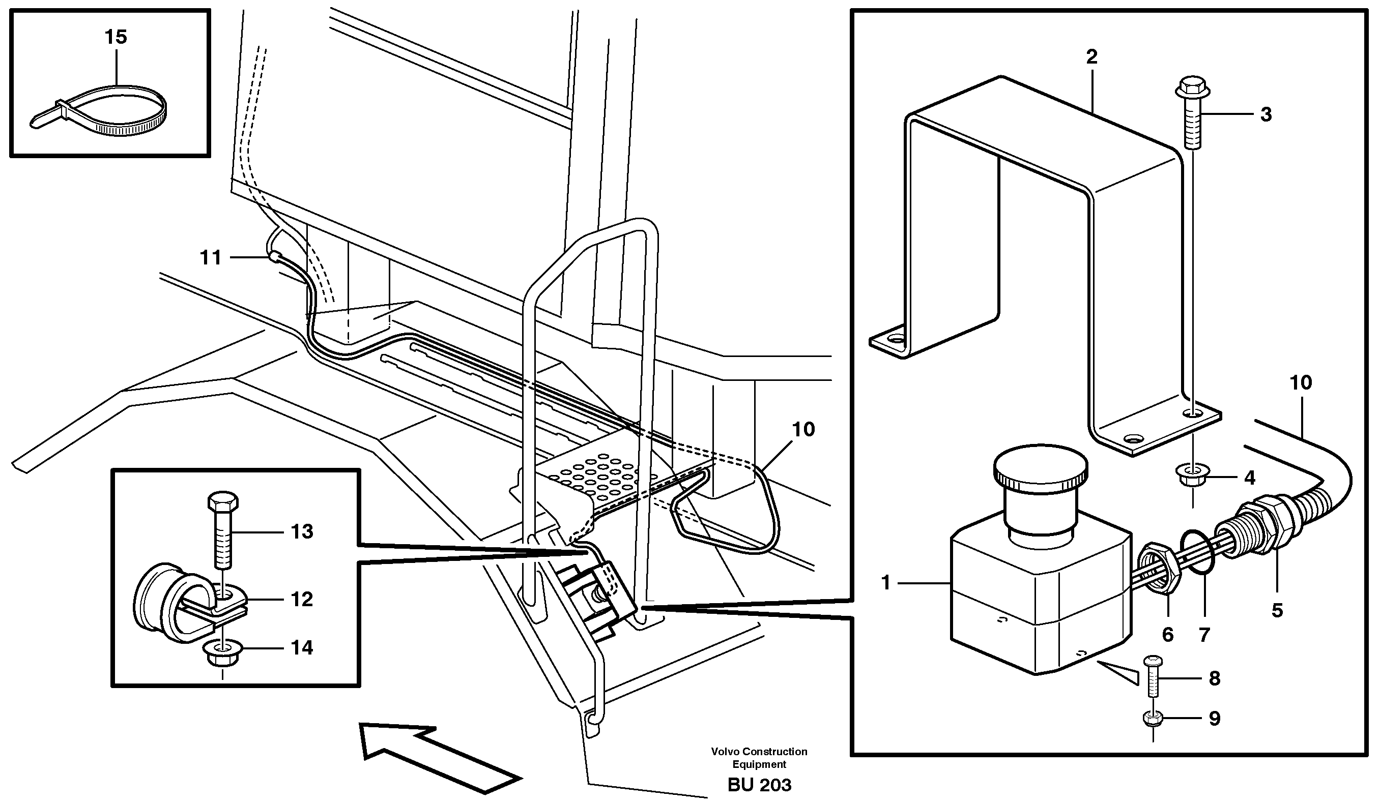 Схема запчастей Volvo A35E - 22659 Cable harness, emergency enginestop 