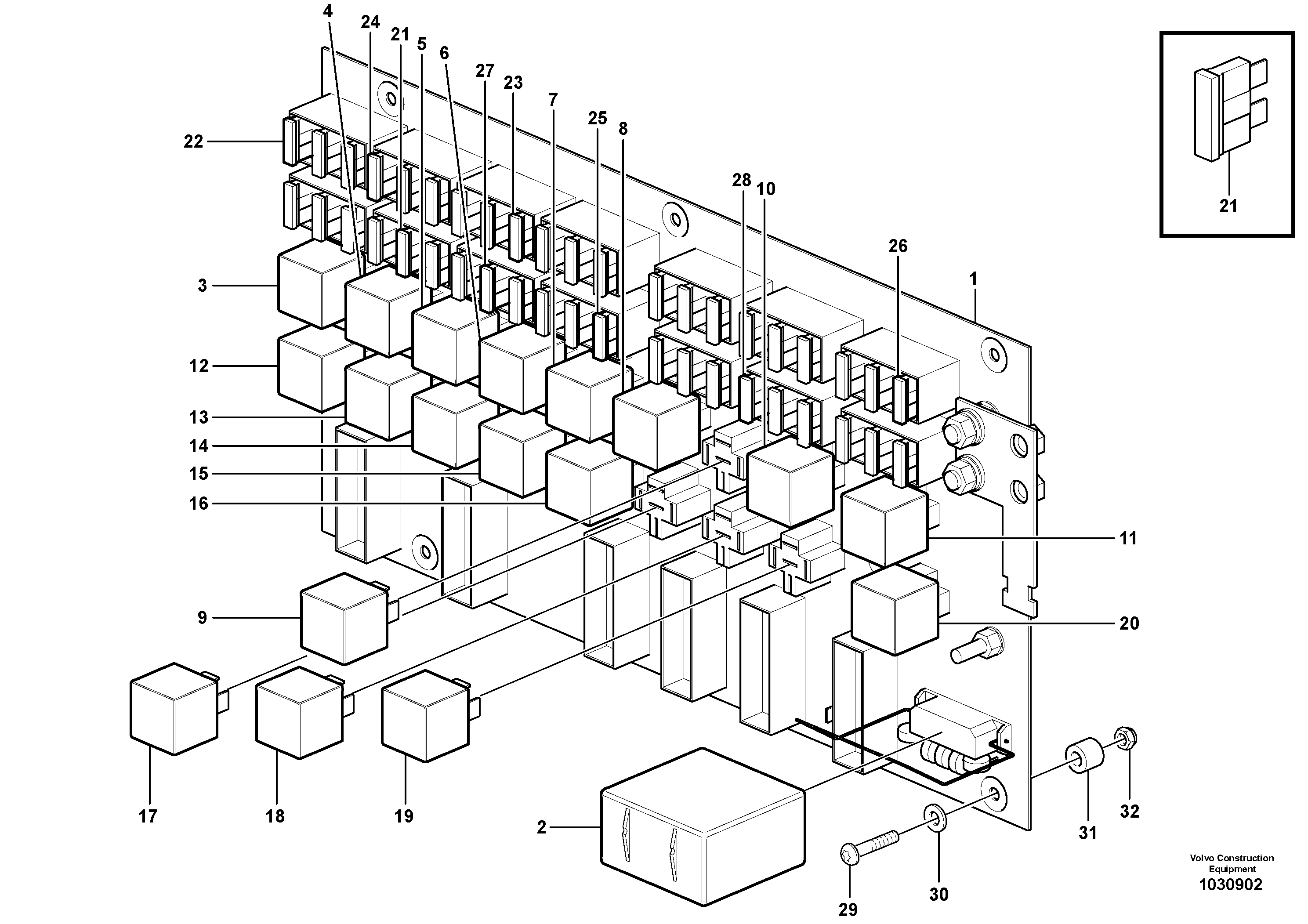 Схема запчастей Volvo A35E - 100350 Circuit board 