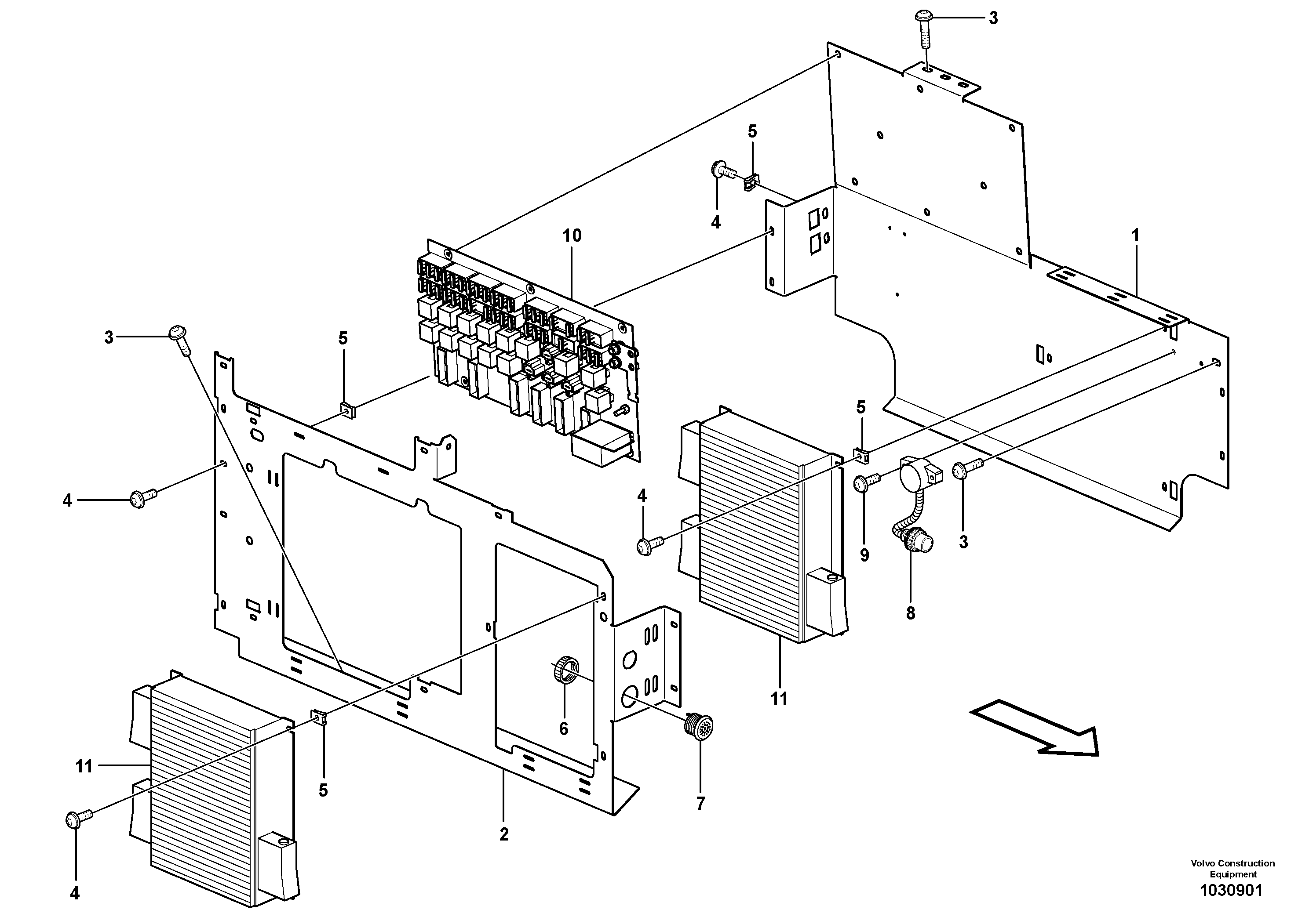 Схема запчастей Volvo A35E - 100793 Electrical distribution box 