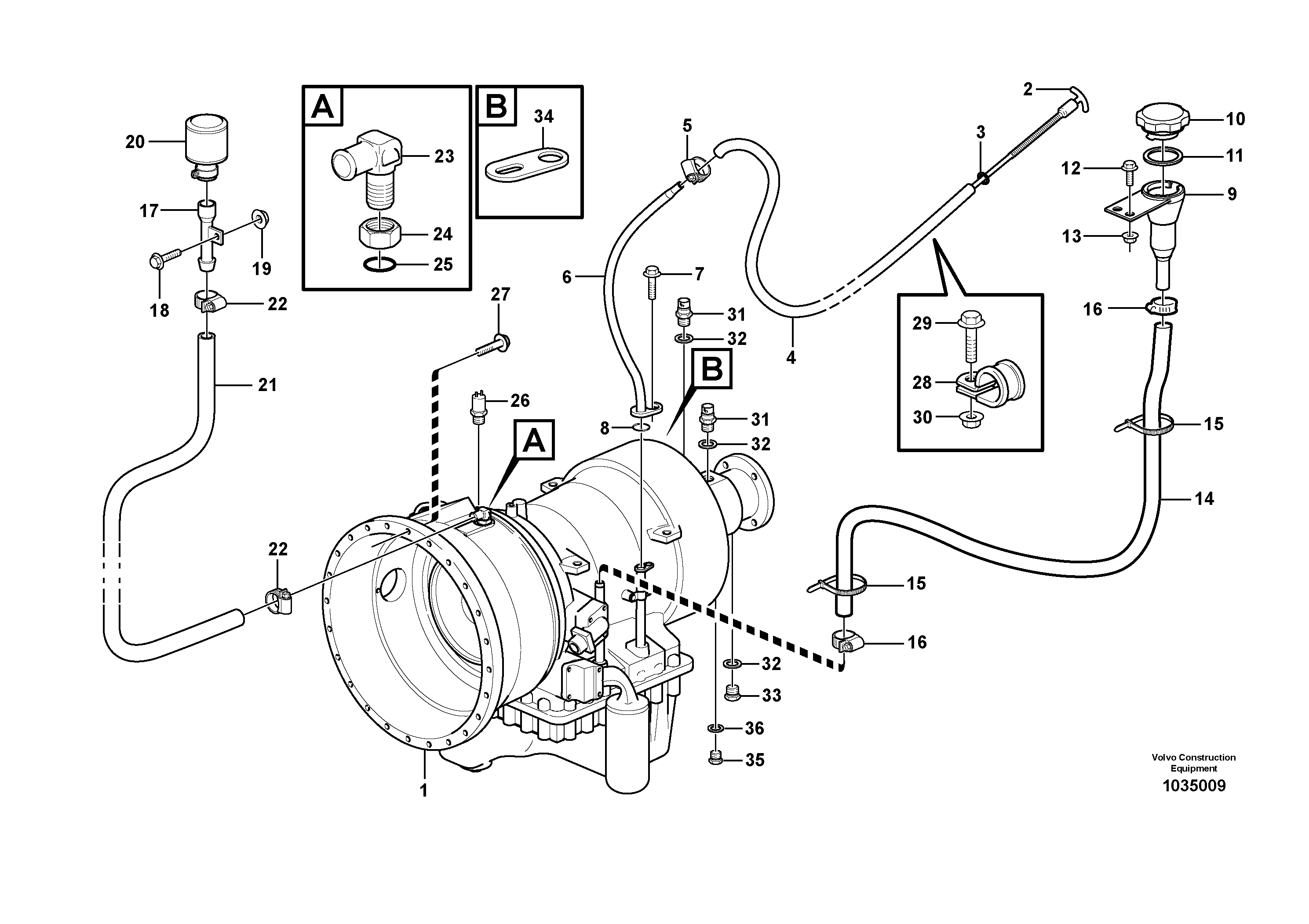 Схема запчастей Volvo A35E - 51485 Power transmission 