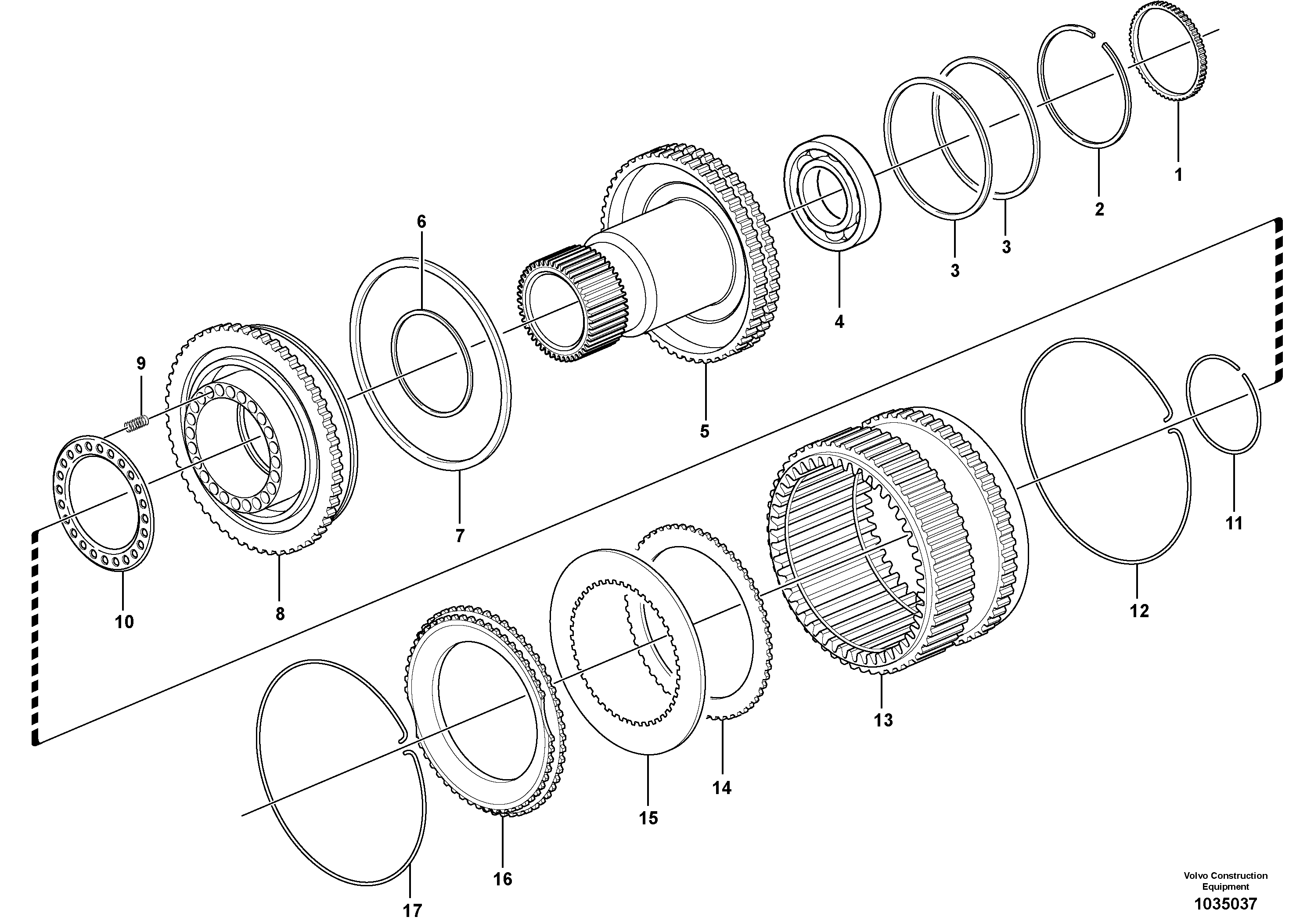 Схема запчастей Volvo A35E - 101466 Clutch and brake 