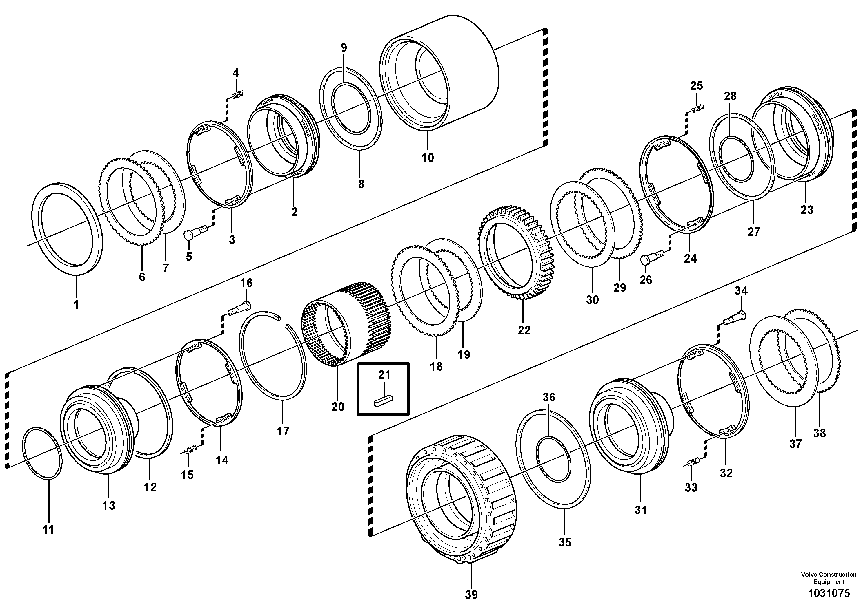 Схема запчастей Volvo A35E - 17931 Brakes, rear 