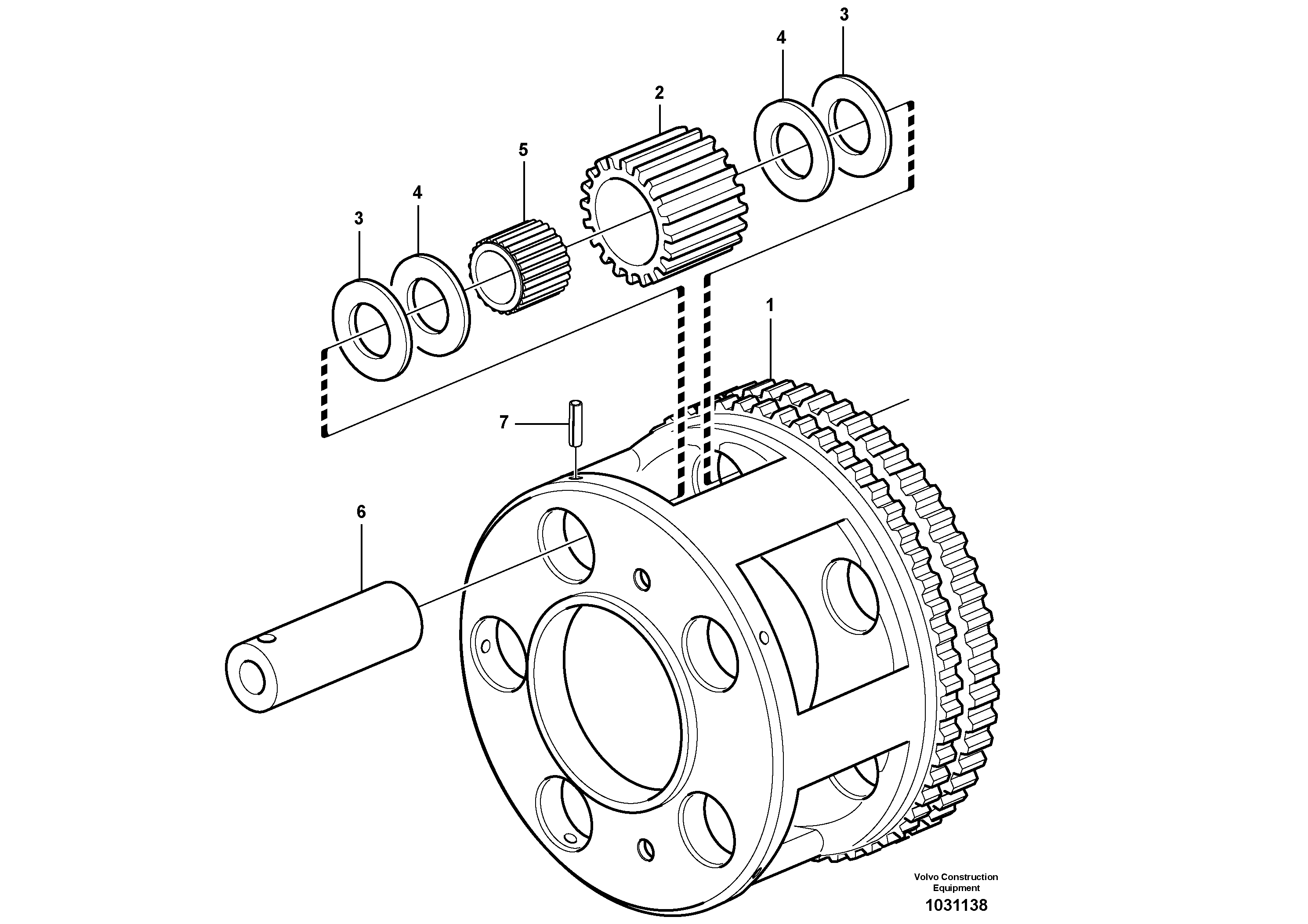 Схема запчастей Volvo A35E - 25214 Planet kit, stage 4 