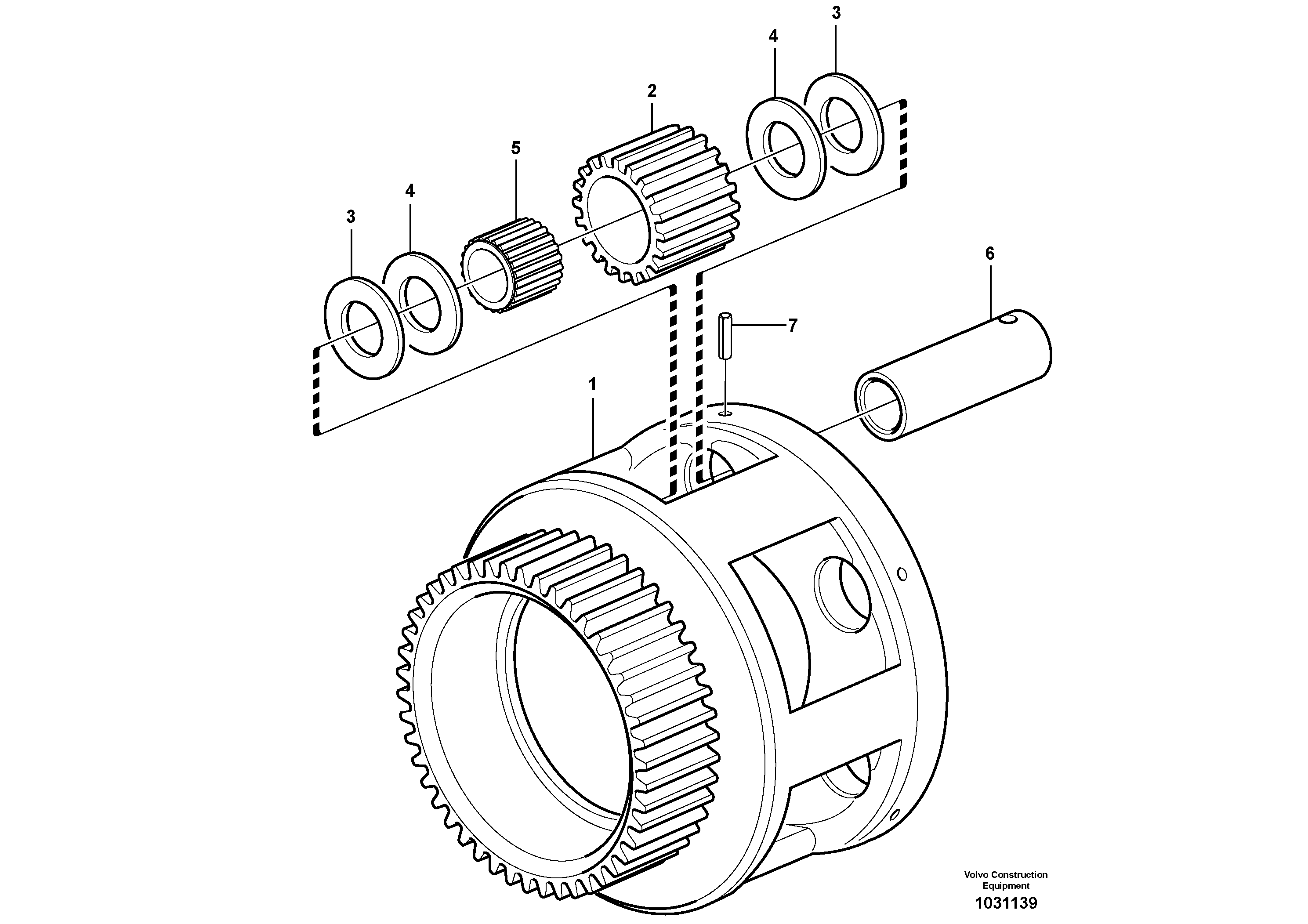 Схема запчастей Volvo A35E - 25215 Planet kit, stage 5 