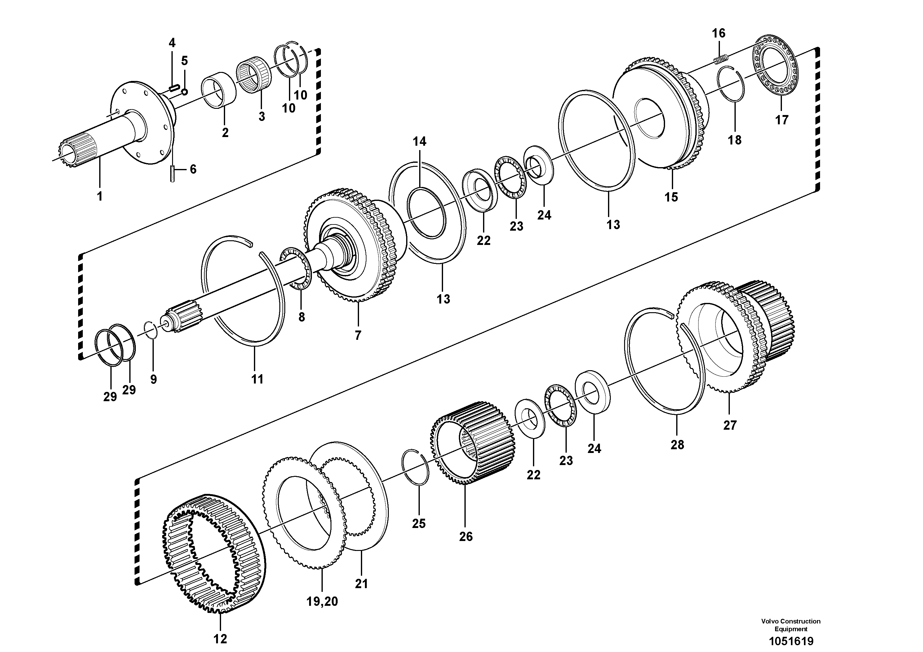 Схема запчастей Volvo A35E - 33963 Clutch and brake 