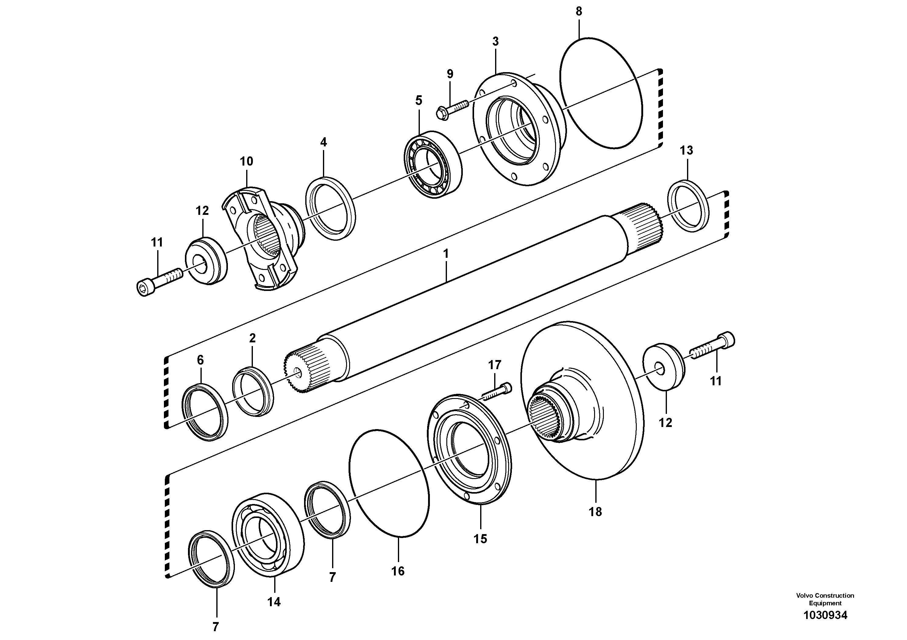 Схема запчастей Volvo A35E - 17276 Intermediate shaft 