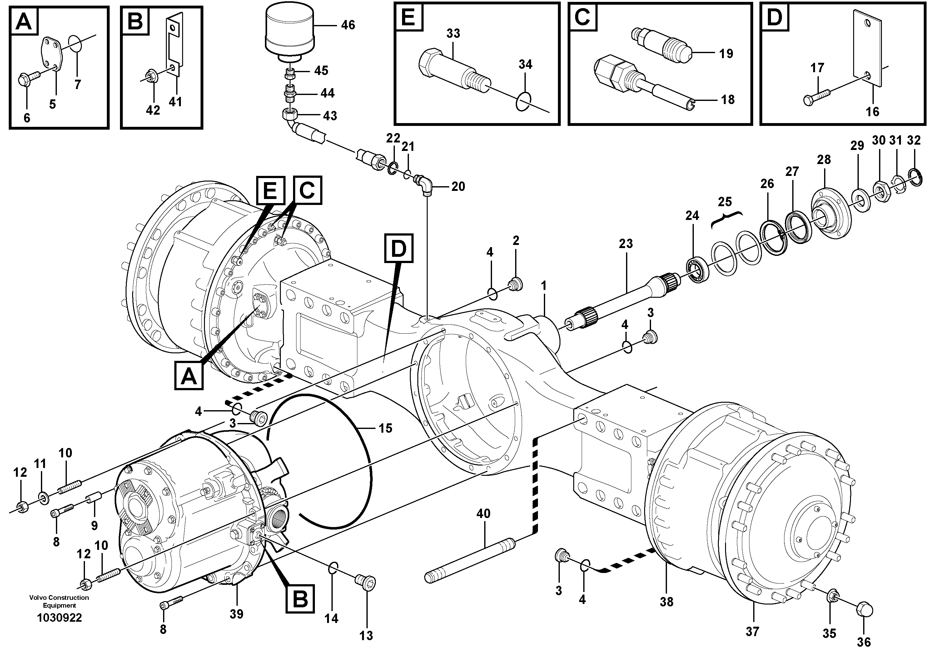 Схема запчастей Volvo A35E - 32219 Planetary axle 1, load unit 