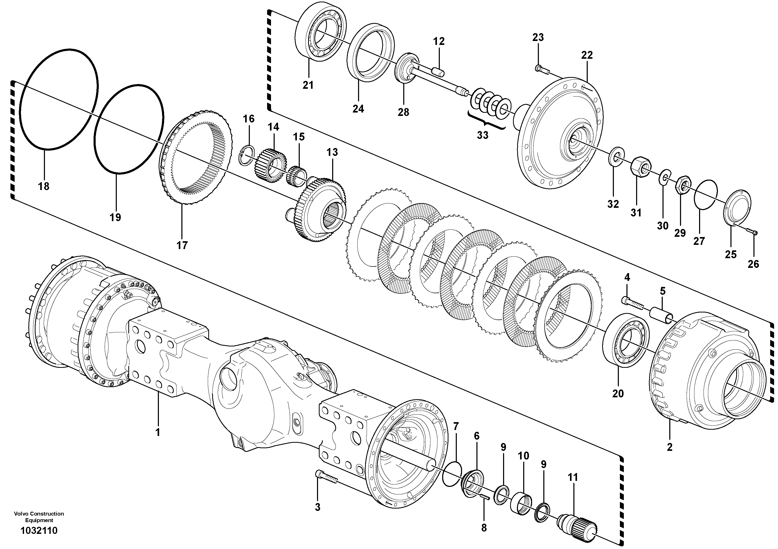 Схема запчастей Volvo A35E - 76289 Hub reduction, axle 1 load unit 