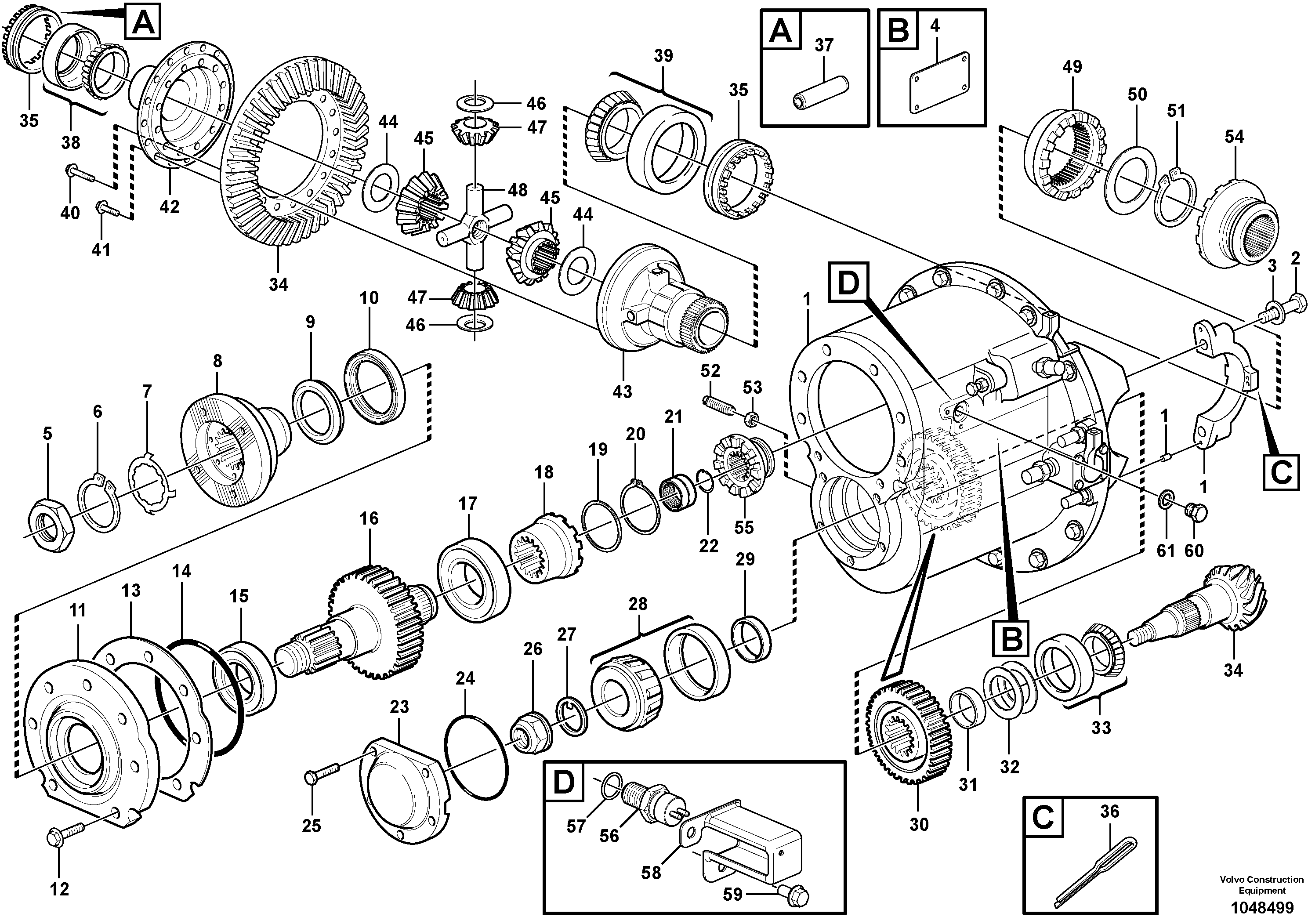 Схема запчастей Volvo A35E - 82733 Главная передача 