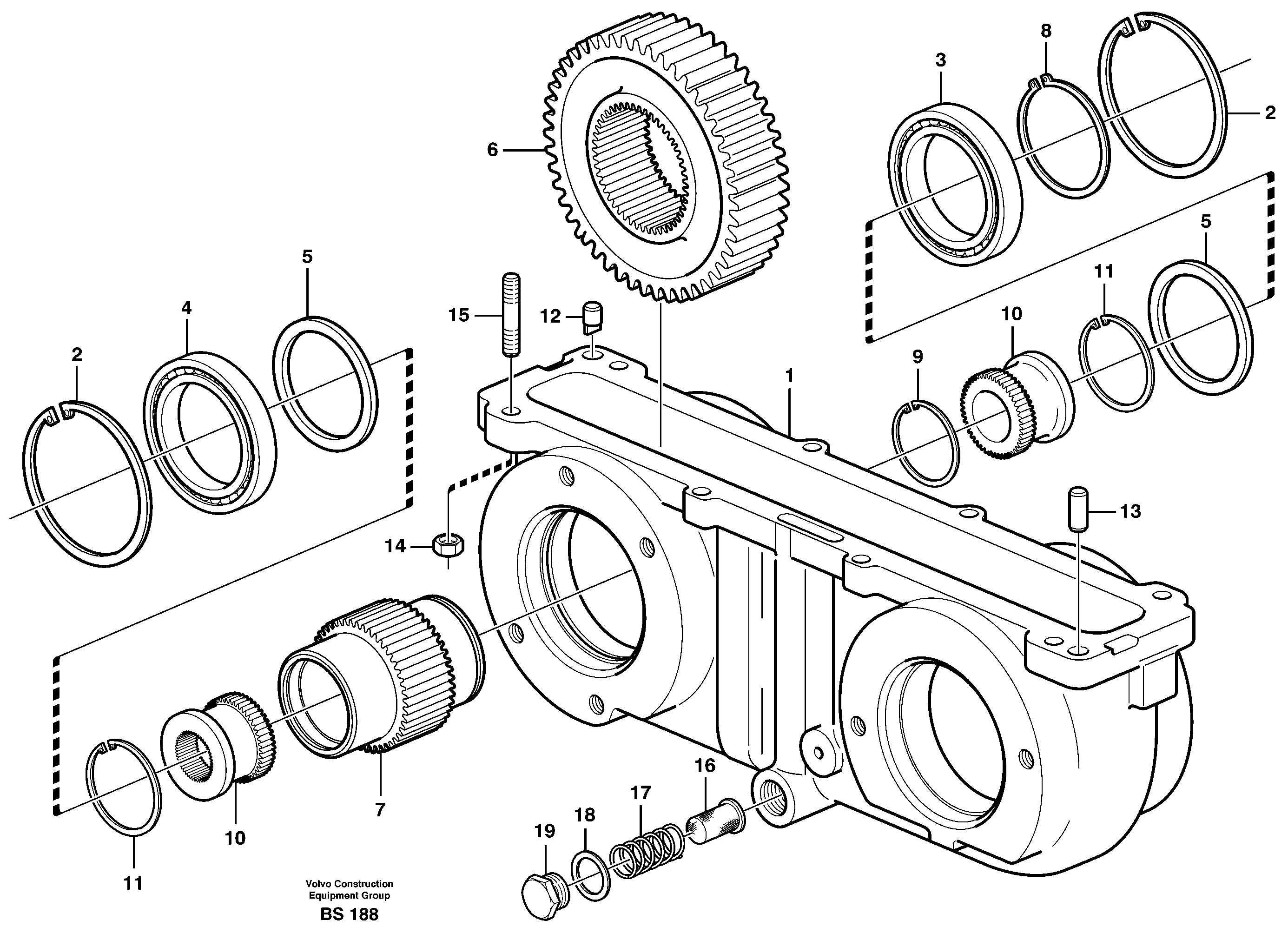 Схема запчастей Volvo A35E - 96803 Pump drive power take-off 