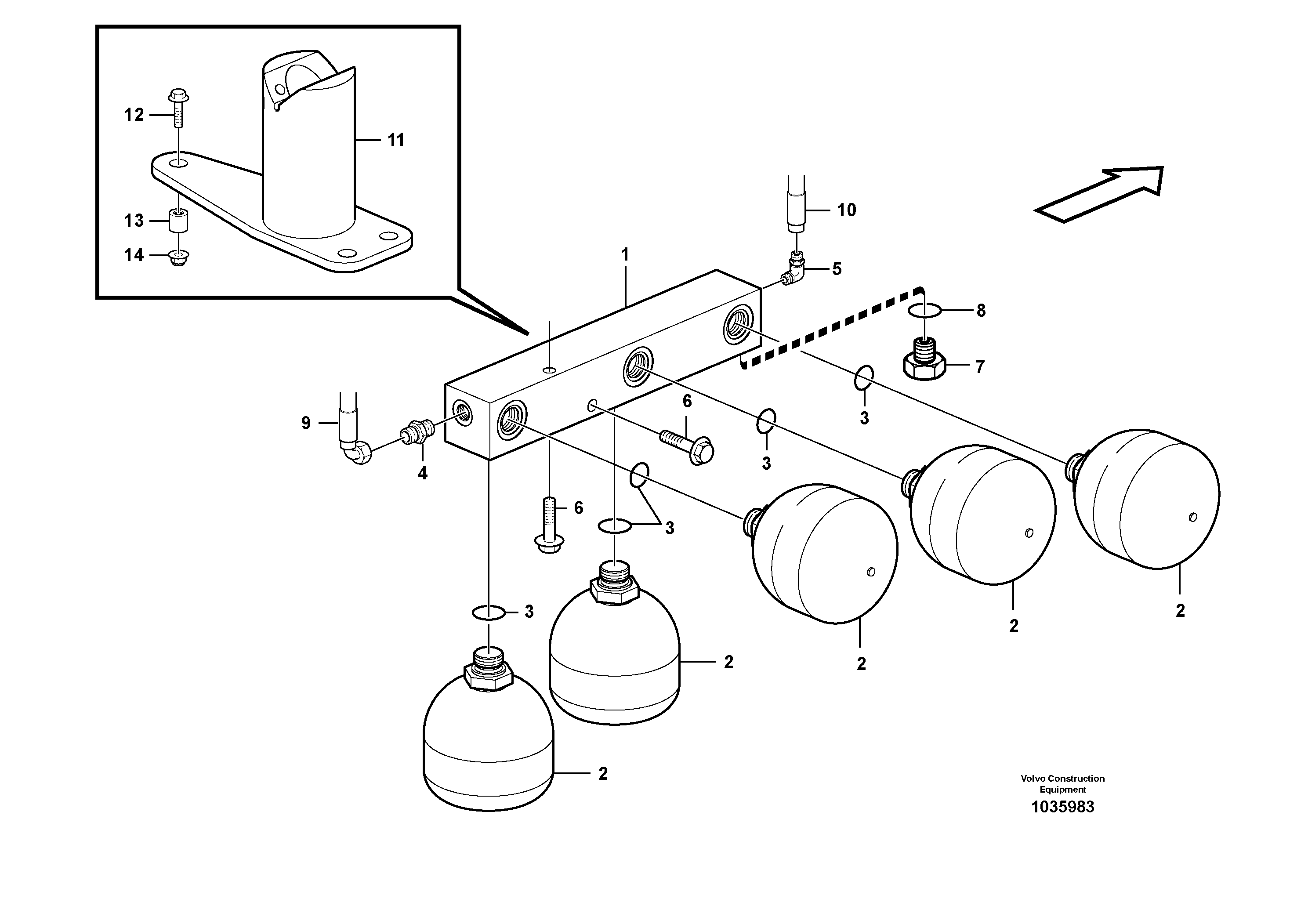 Схема запчастей Volvo A35E - 96798 Hydraulic brake system, motor unit 