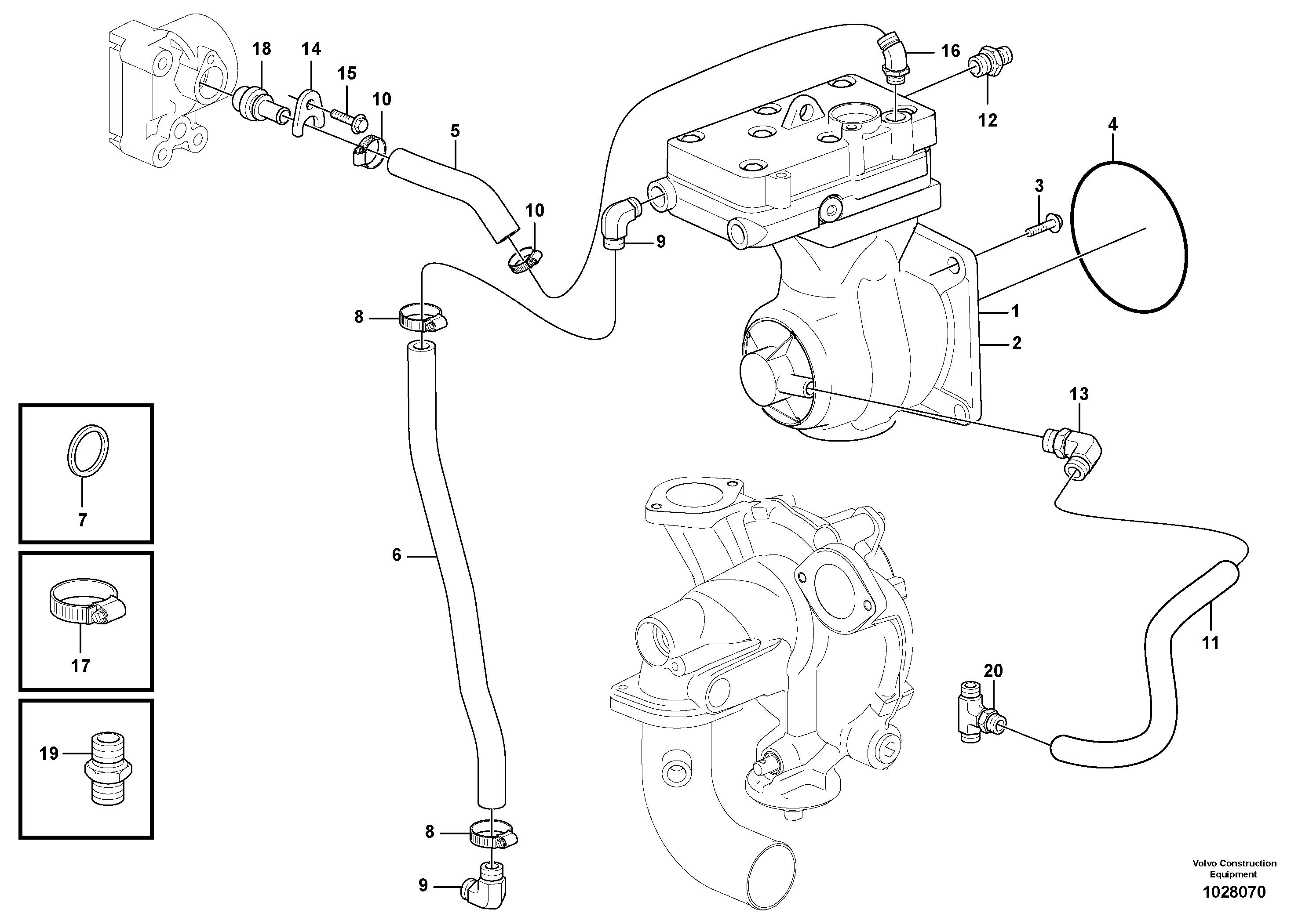 Схема запчастей Volvo A35E - 81305 Air-compressor with fitting parts 