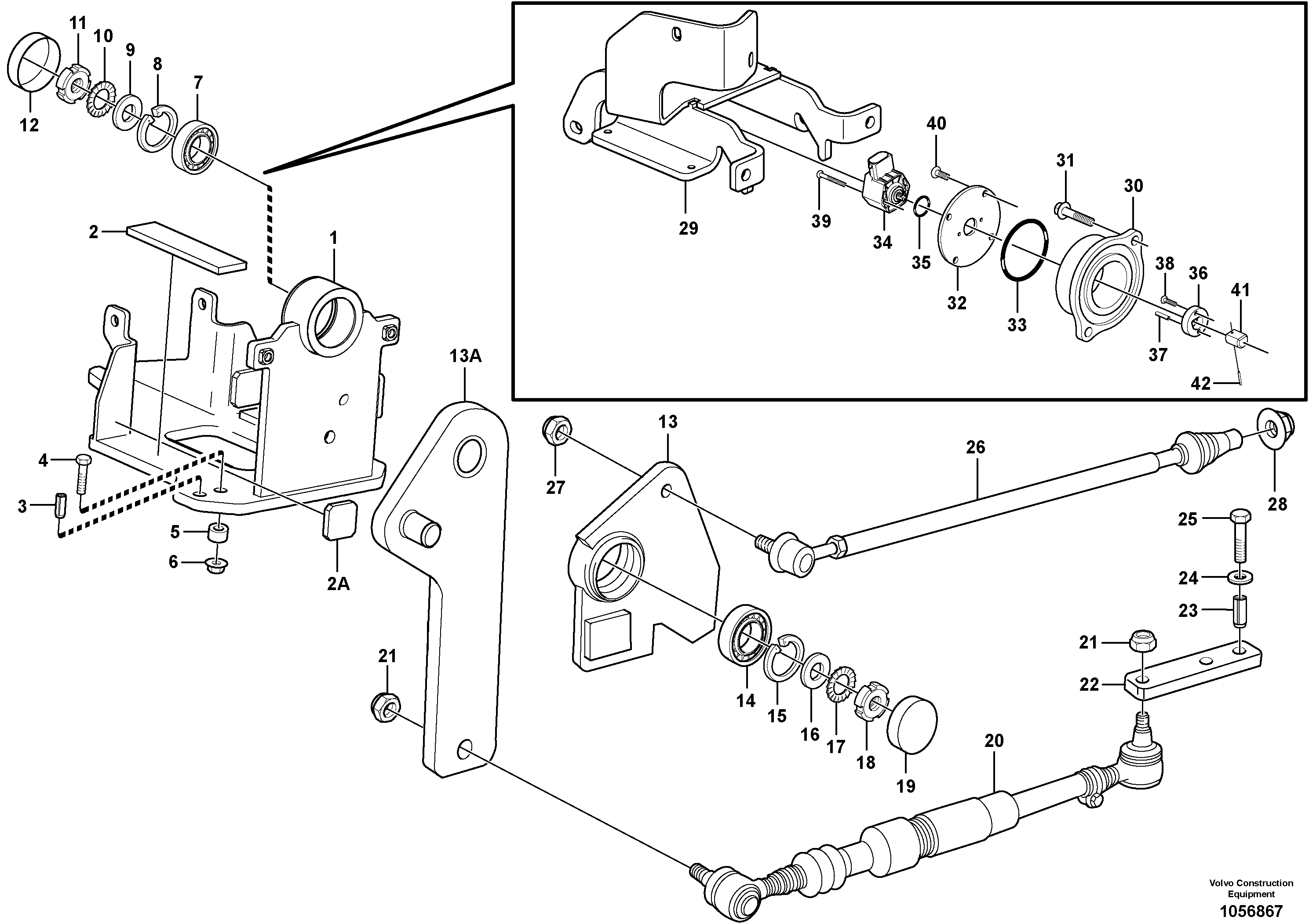 Схема запчастей Volvo A35E - 70711 Steering linkage 